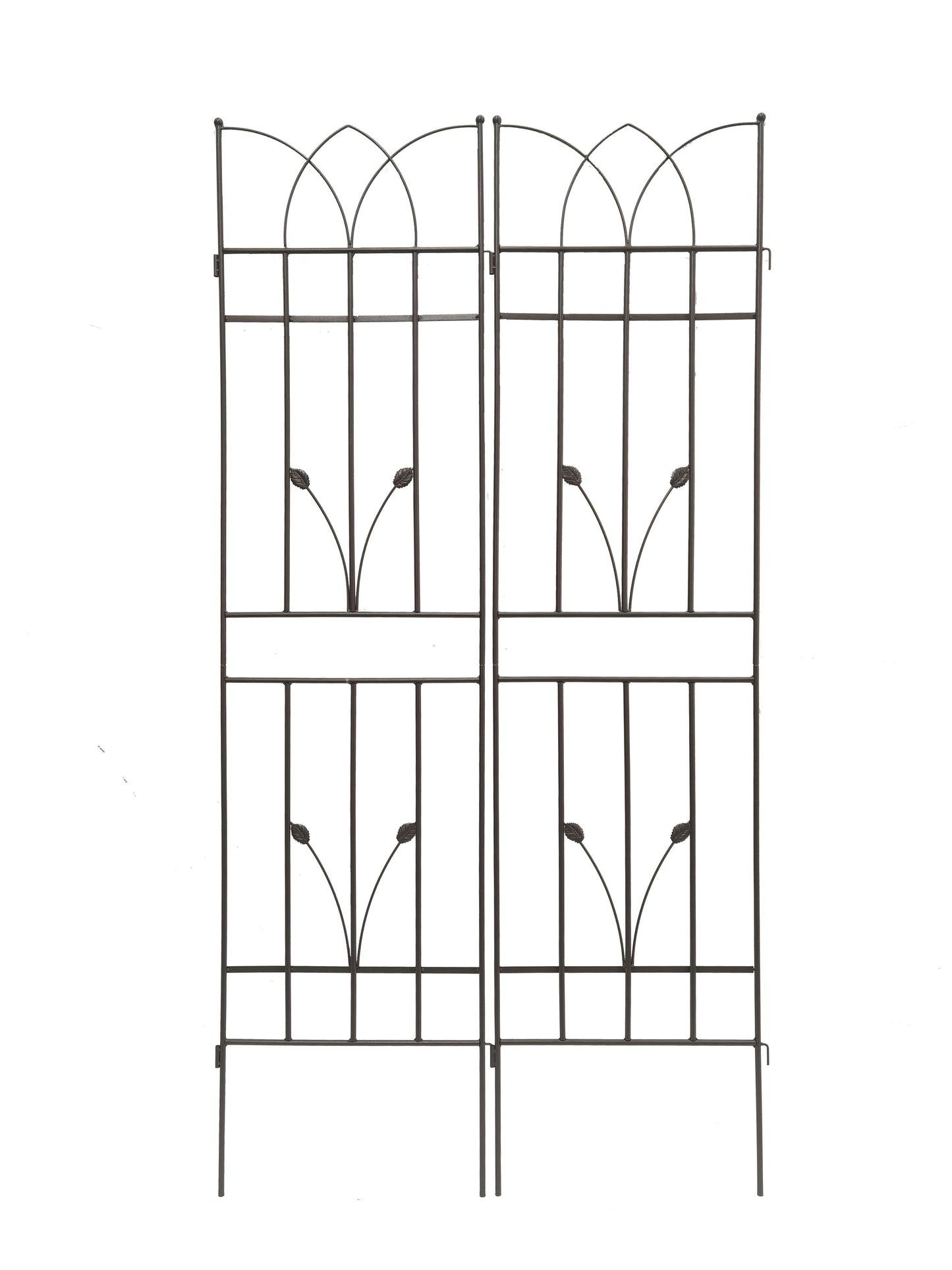 2 Pack Metal Garden Trellis Rustproof Trellis For Climbing Plants Outdoor Flower Support - Brown