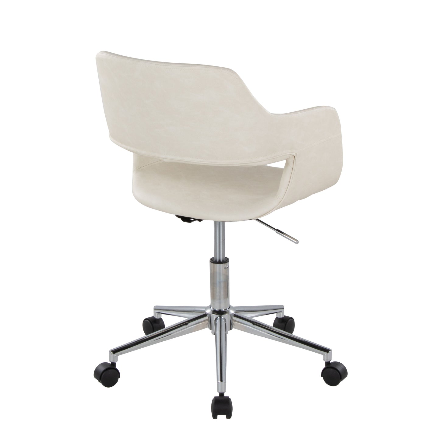 Margarite - Contemporary Task Chair - Chrome / Cream