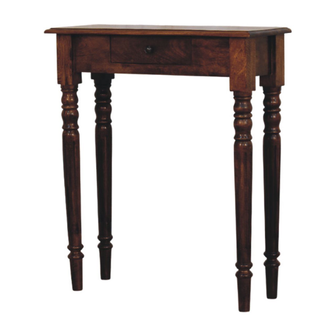 Turned Legs 1 Drawer Console - Brown