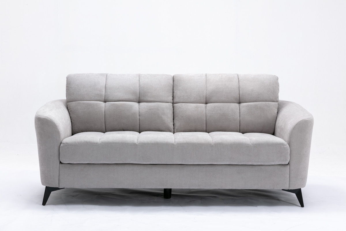 Callie - Woven Fabric Living Room Sofa, Loveseat, Chair (Set of 3) - Light Gray