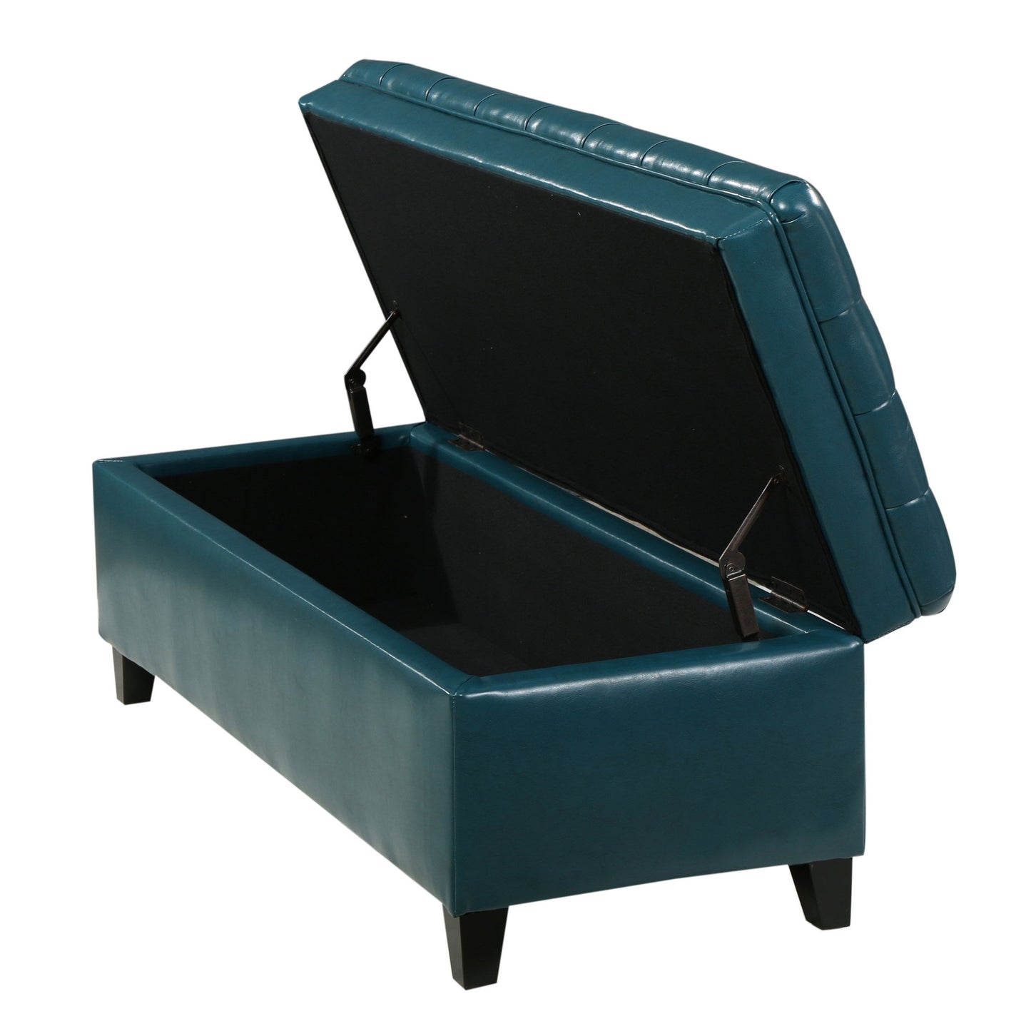 Juliana - Teal Storage Ottoman With Spacious Interior - Teal