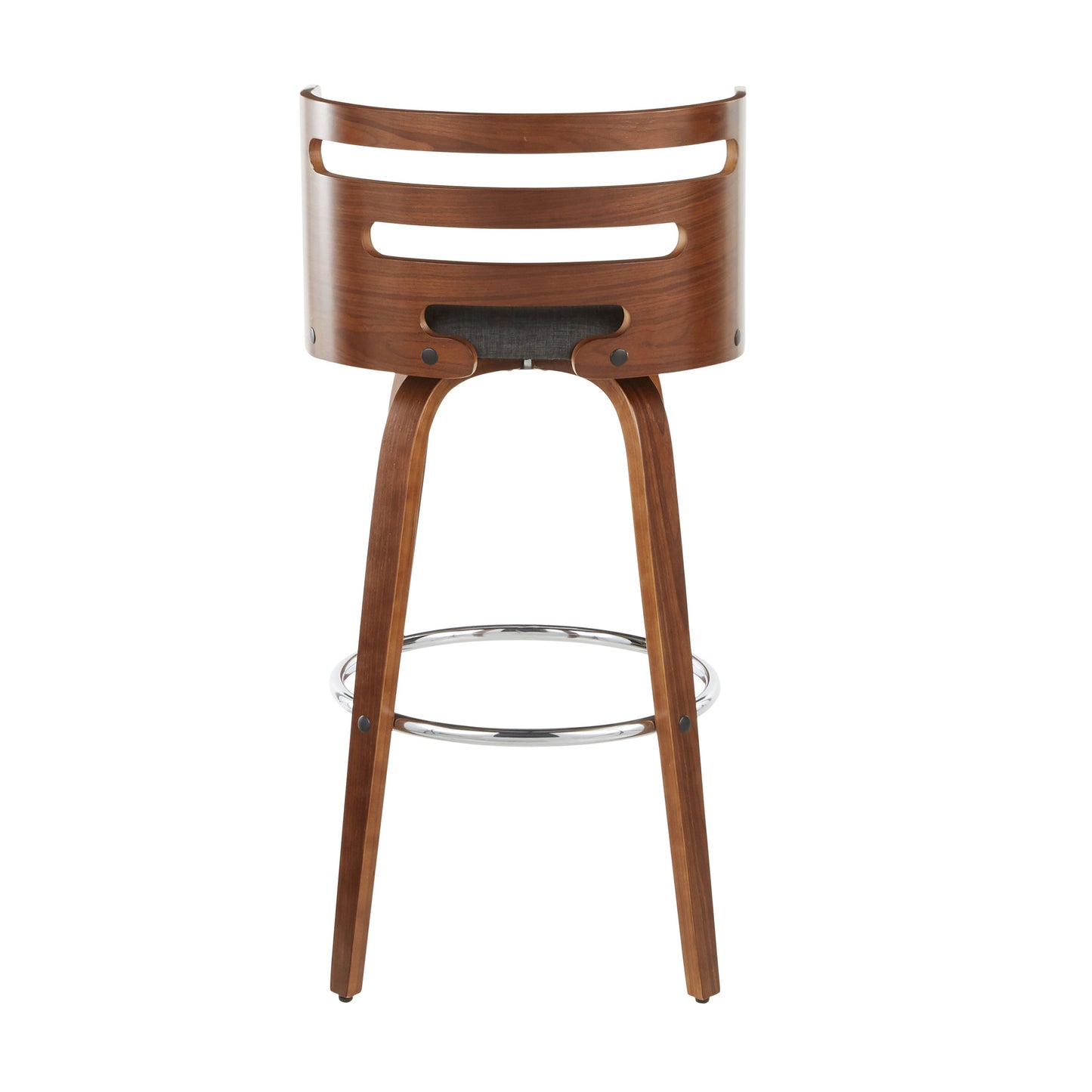 Cosini - Mid-Century Modern Barstool With Swivel (Set of 2) - Walnut / Charcoal