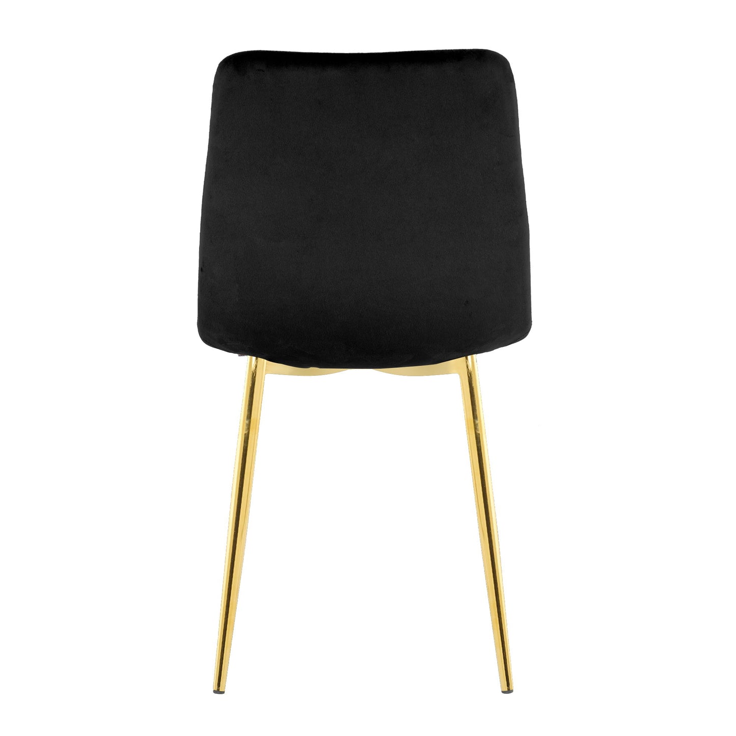 Modern Light Luxury Dining Chair With Gold Metal Legs (Set of 4) - Black
