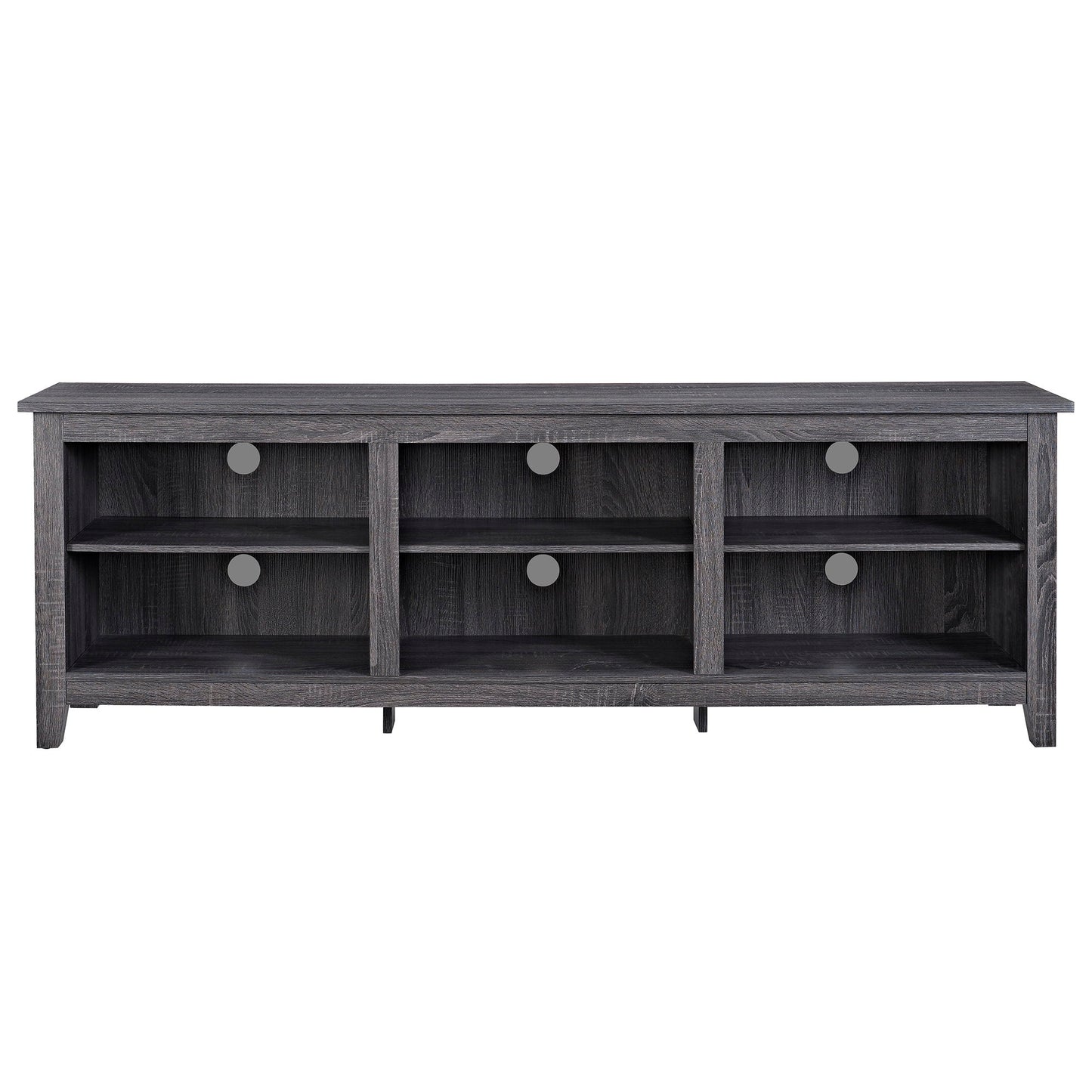 Modern Transitional 3 Shelf Open Storage 70" TV Stand For 80" TVs - Charcoal