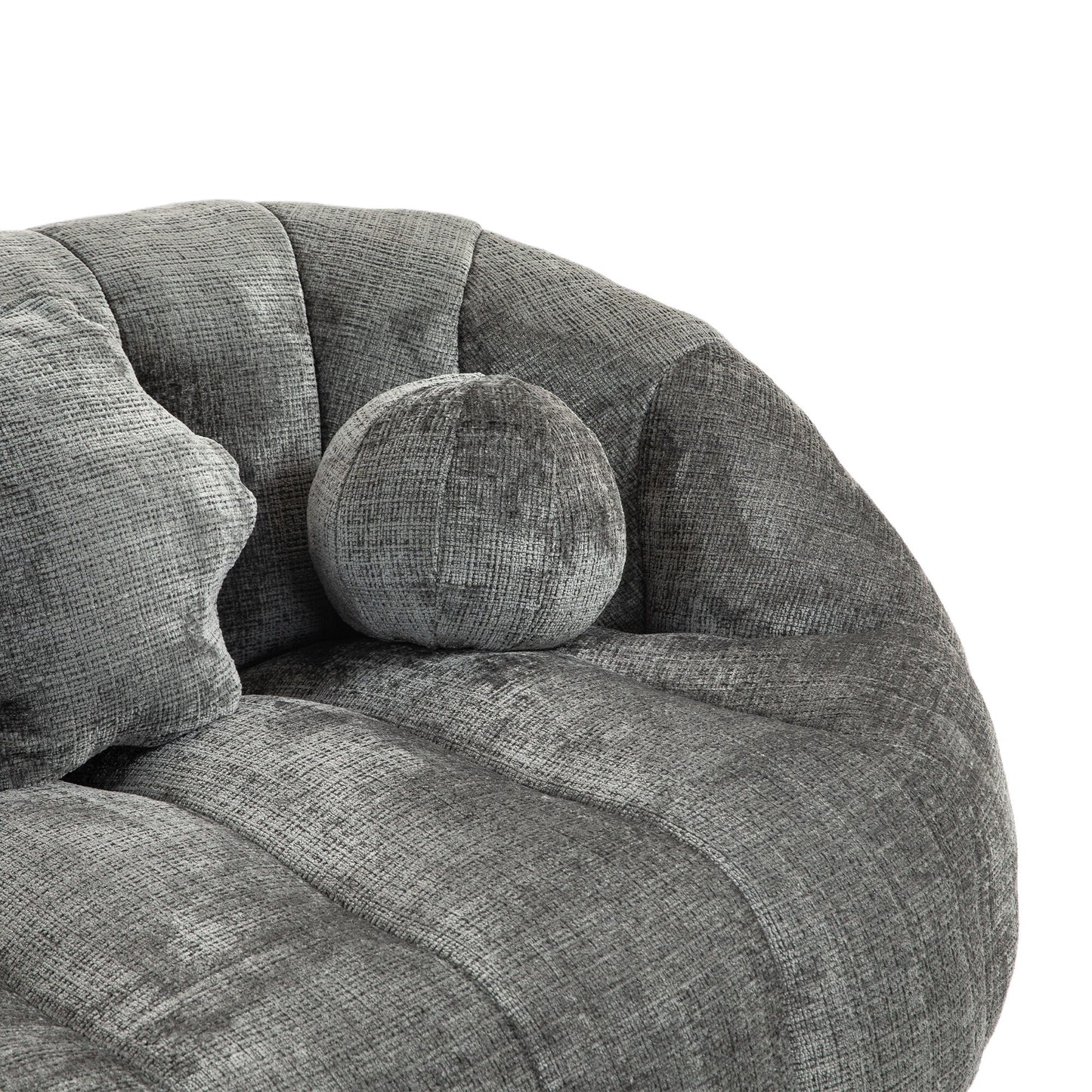 Durable Comfort High Back Bean Bag Sofa Lounger For Adults And Kids - Gray