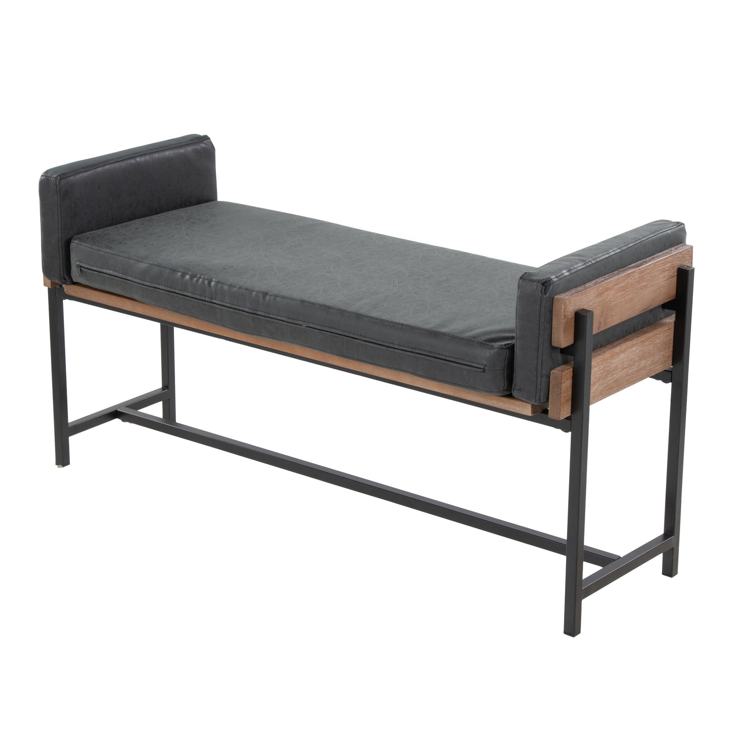 Kari - Farmhouse Bench - Black / Brown / Black