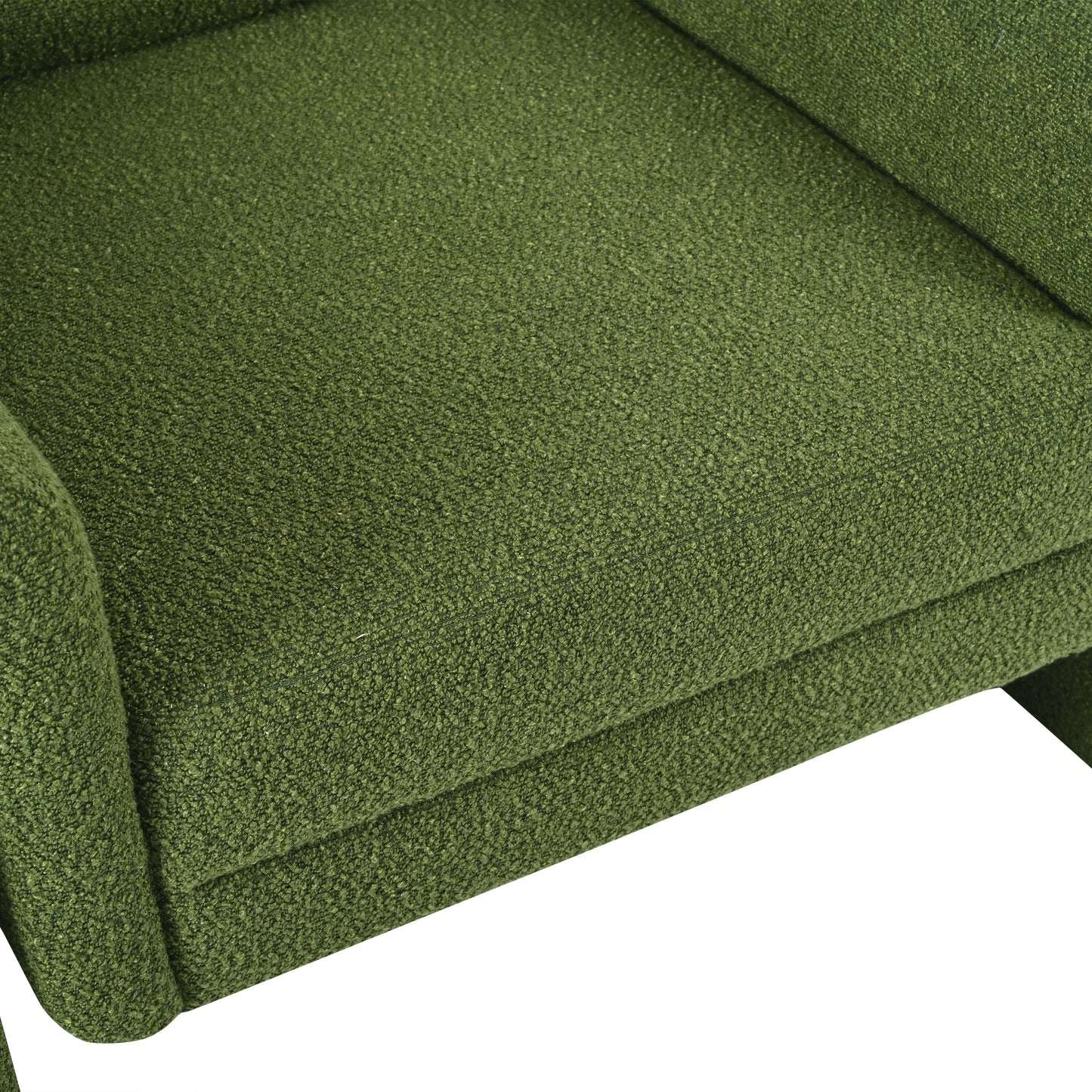 Modern Boucle Upholstered Accent Chair Sturdy Support & Luxurious Comfort Solid, Manufactured Wood - Green