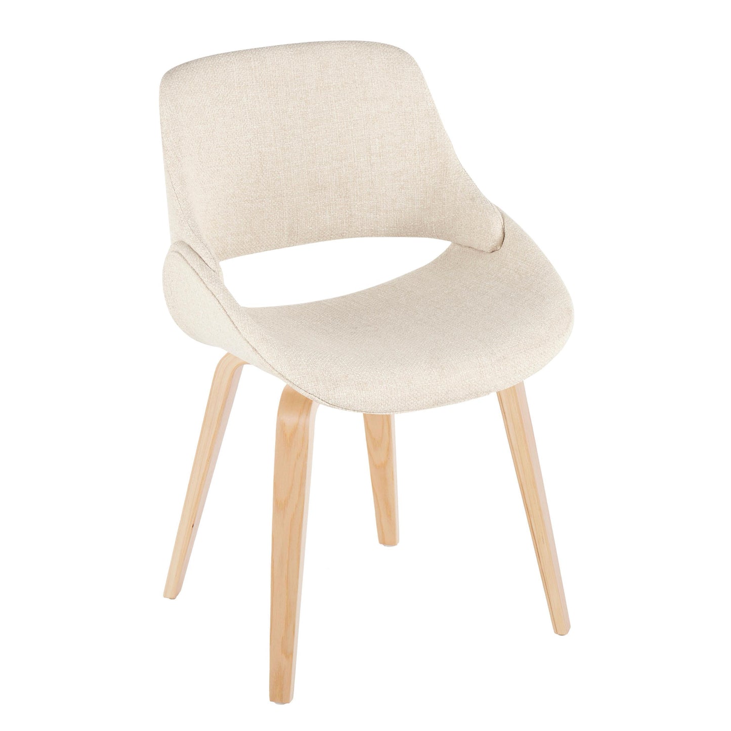 Fabrico - Mid-Century Modern Dining Chair (Set of 2) - Cream / Natural