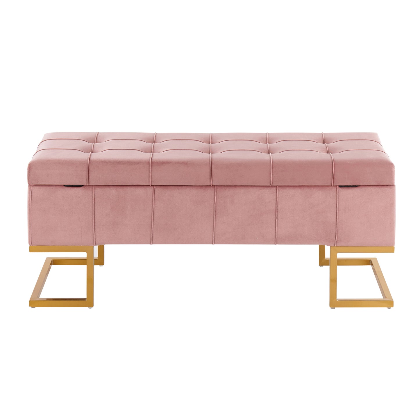 Midas - Contemporary / Glam Storage Bench - Gold / Pink