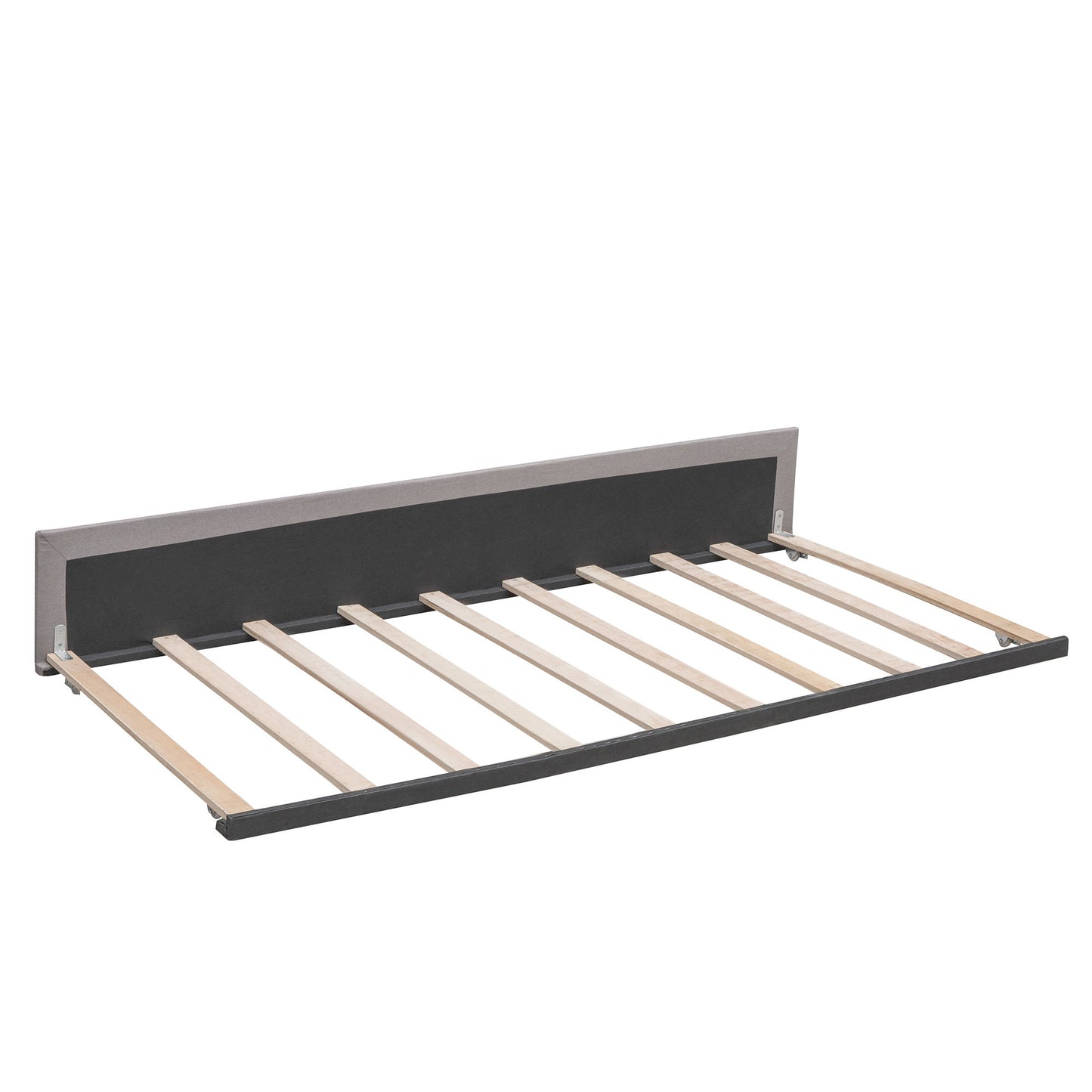 Queen Size Upholstered Platform Bed With 2 Drawers And 1 Twin Long Trundle - Light Gray