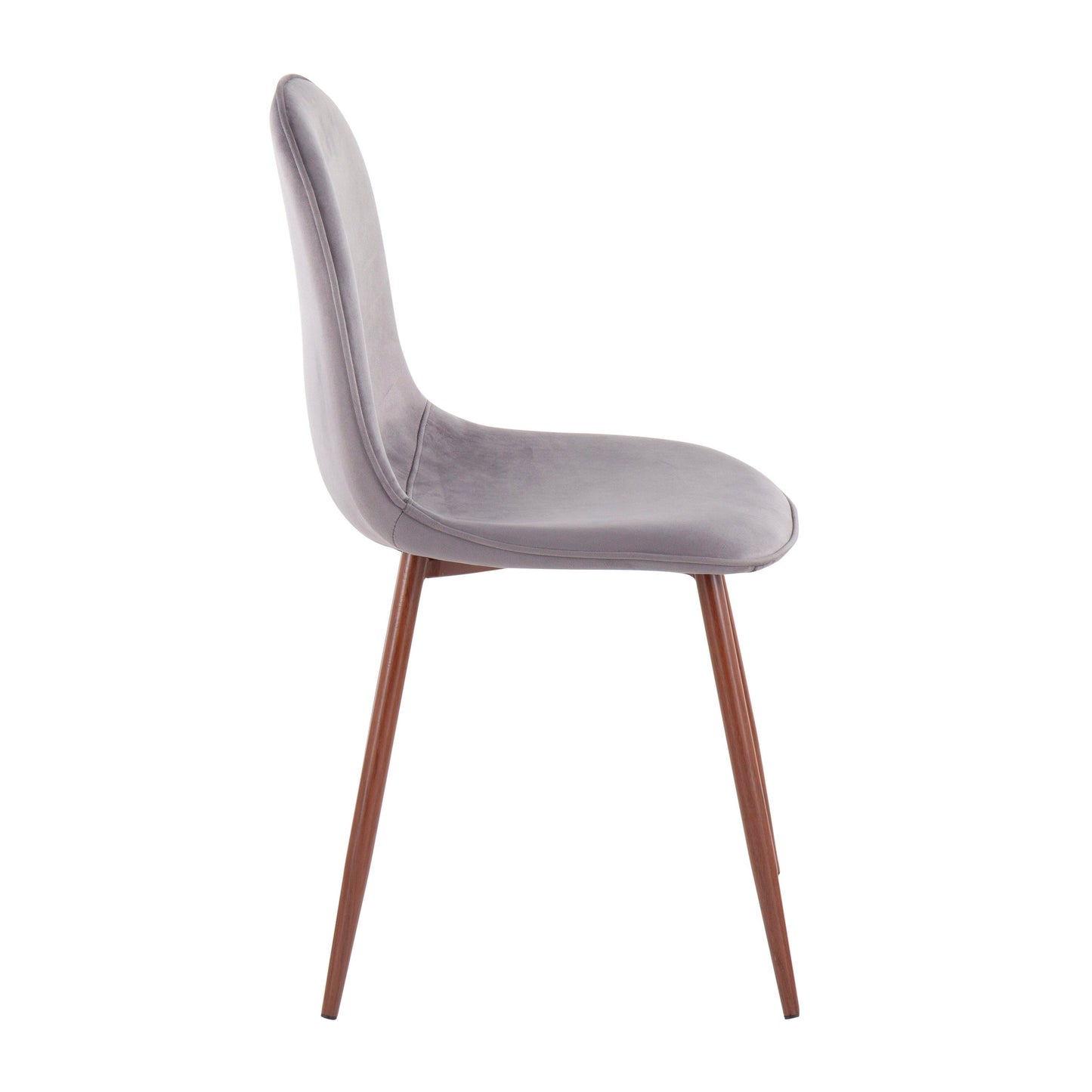 Pebble - Contemporary Chair (Set of 2) - Walnut / Gray