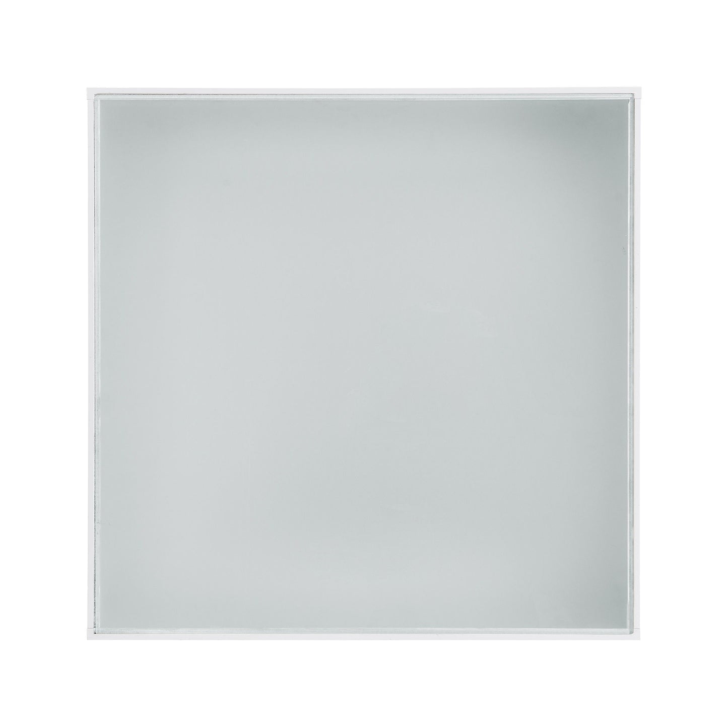 Square High Glossy Coffee Table With 16 Color Led Strip Lights, Modern Center Table With 5Mm Frosted Tempered Glass Top For Living Room - White