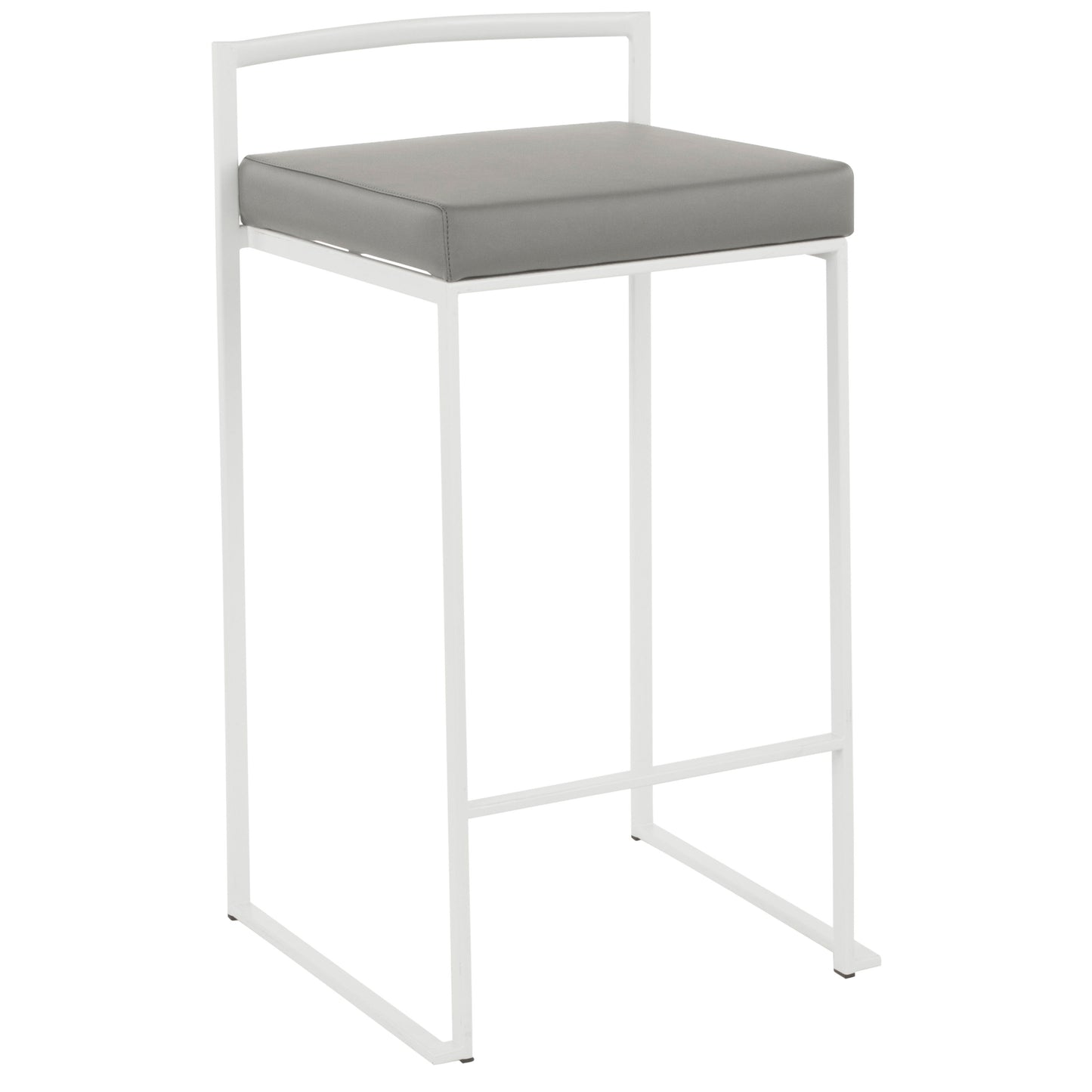 Fuji - Contemporary Stackable Counter Stool (Set of 3) - White / Gray