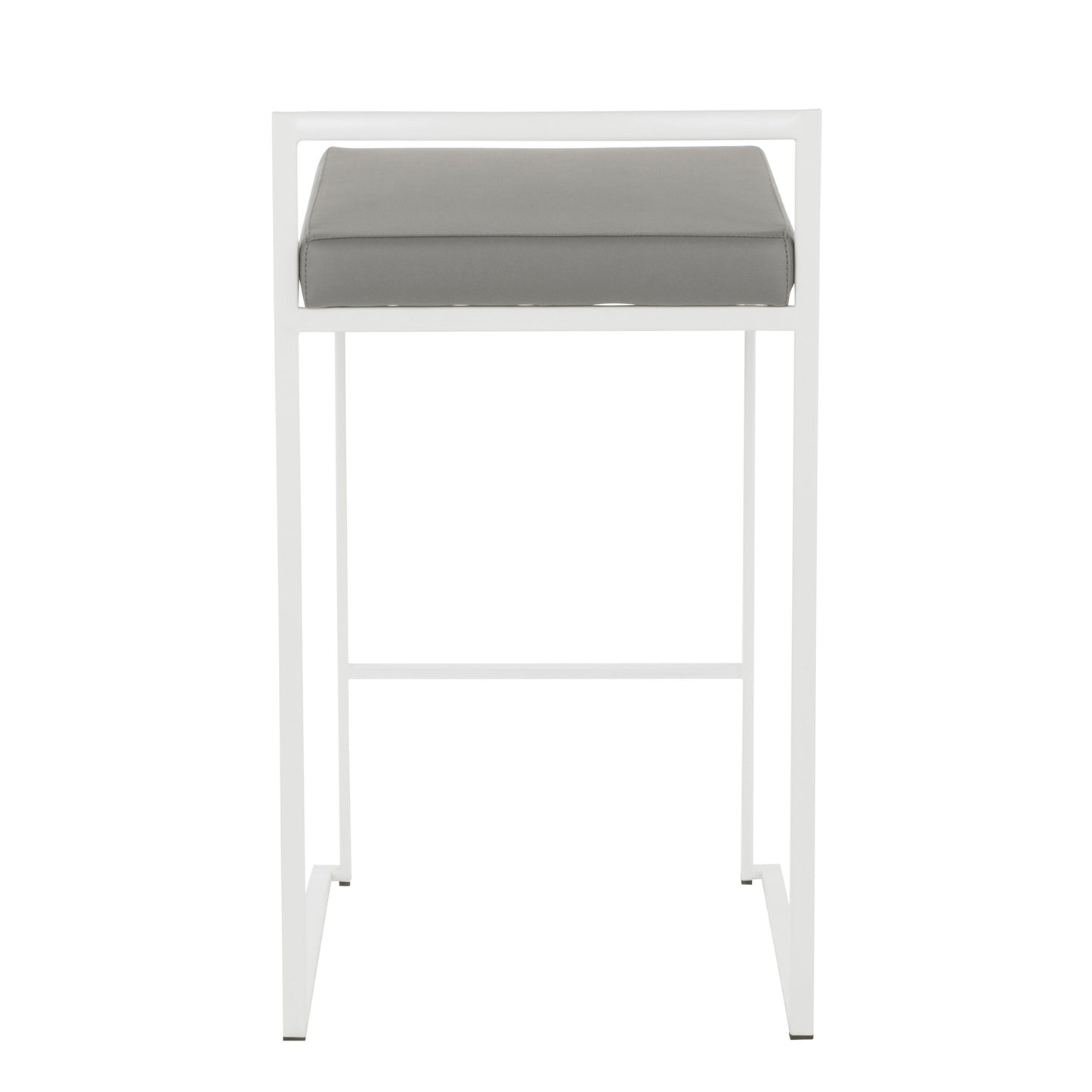 Fuji - Contemporary Stackable Counter Stool (Set of 3) - White / Gray