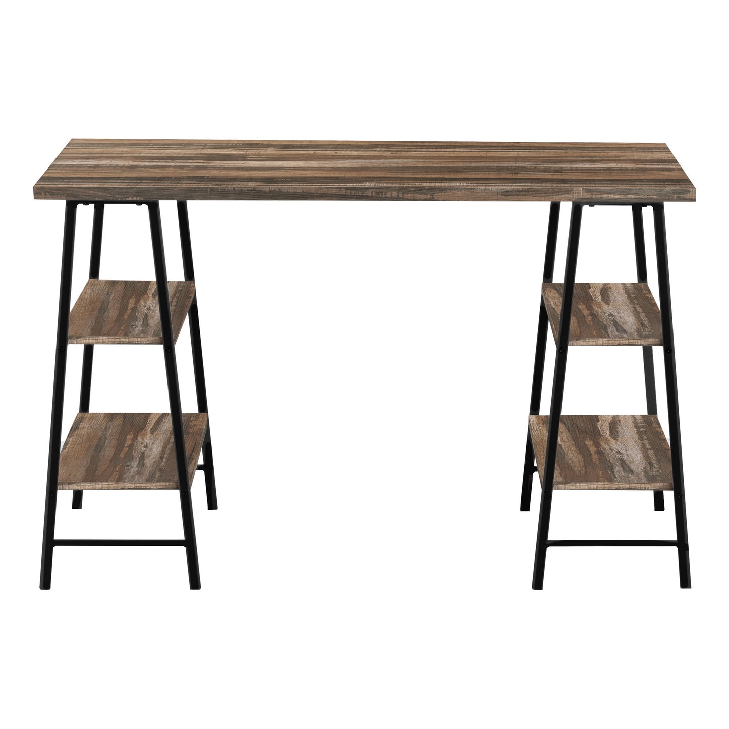 Computer Desk For Home Office, Laptop, Storage Shelves, Contemporary & Modern - Brown