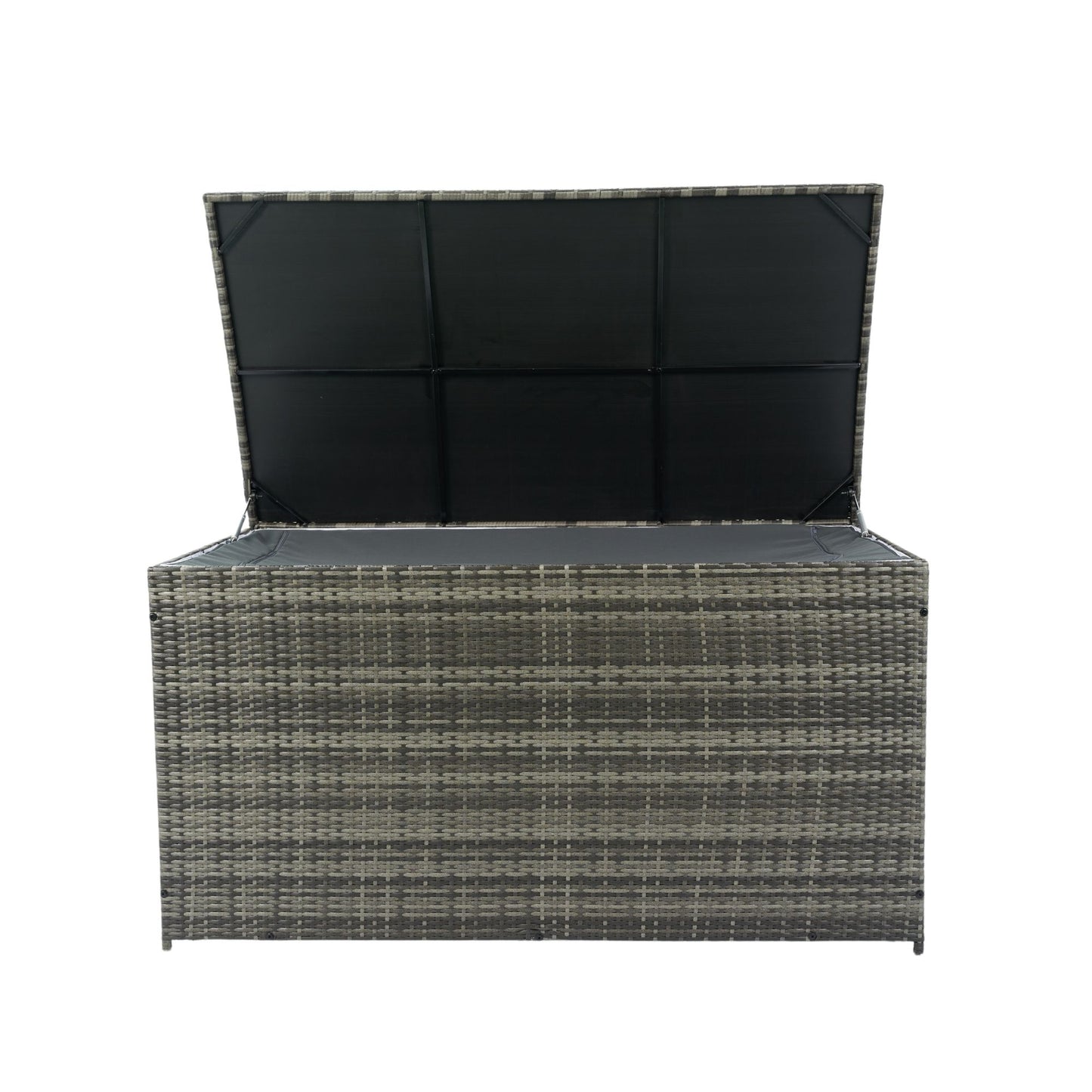 Outdoor Storage Box, 200 Gallon Wicker Patio Deck Boxes With Lid, Outdoor Cushion Storage For Kids Toys, Pillows, Towel - Gray