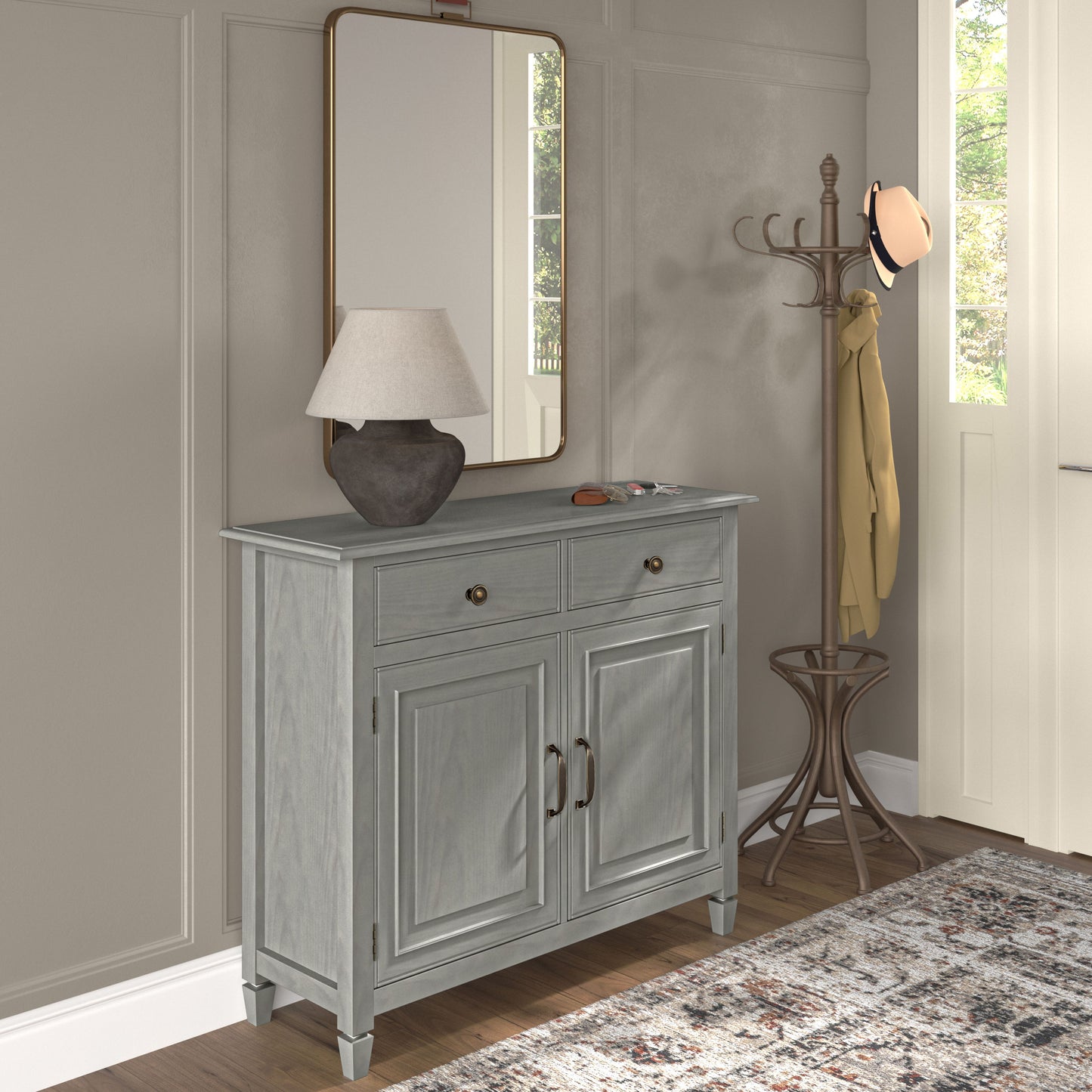Connaught - Entryway Storage Cabinet - Fog Gray