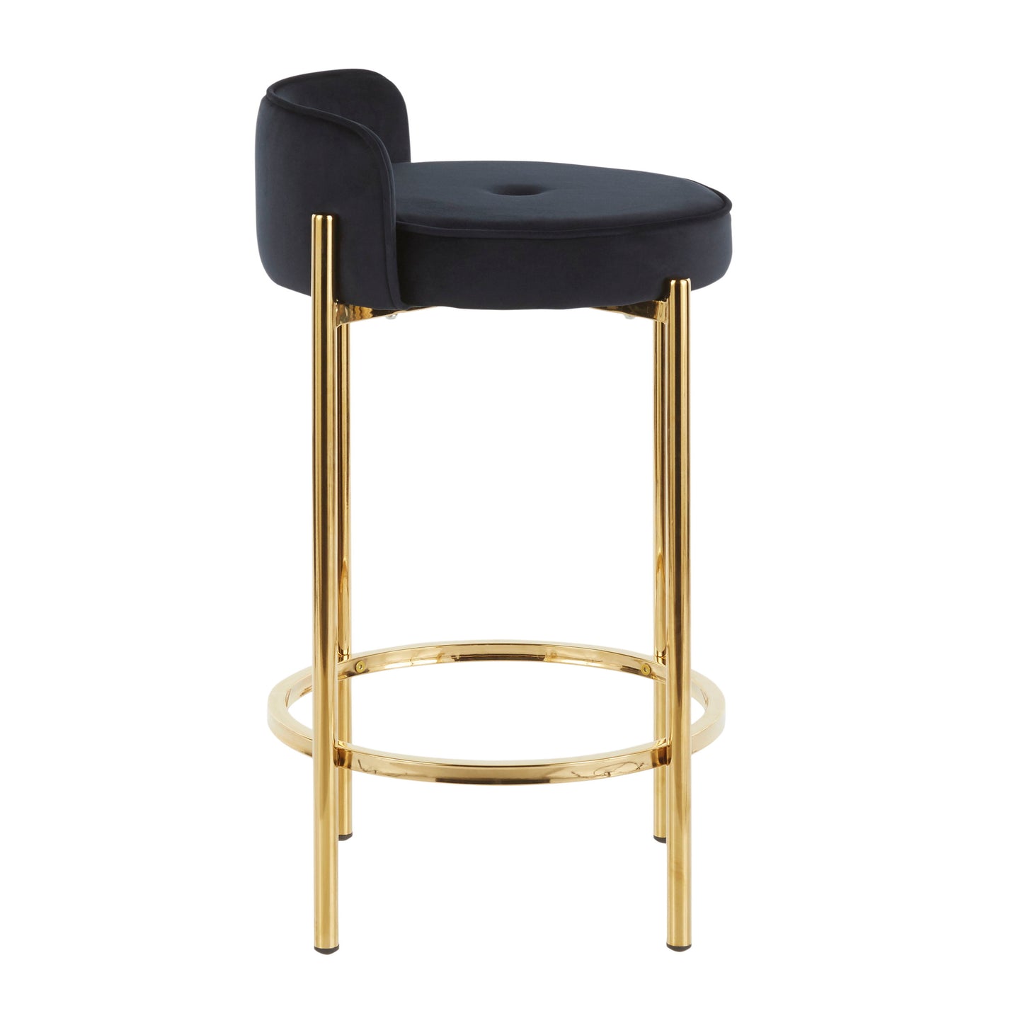 Chloe - Contemporary Counter Stool (Set of 2) - Gold / Black