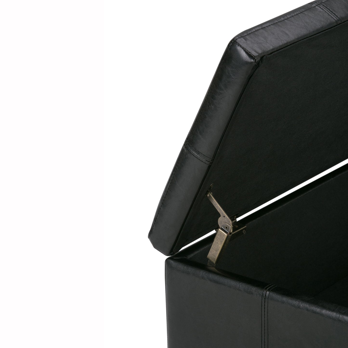 Kingsley - Large Storage Ottoman - Midnight Black