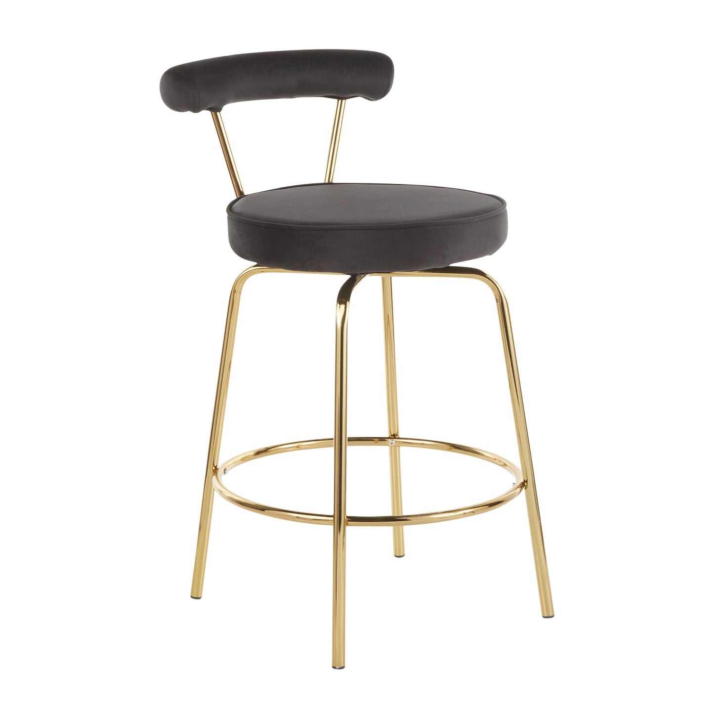 Rhonda - Glam Counter Stool (Set of 2) - Gold / Black