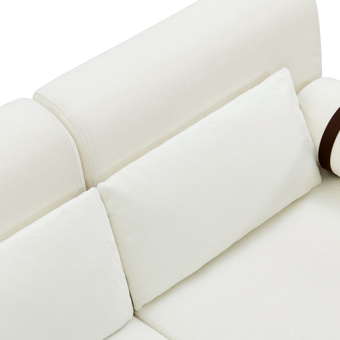 Modern Loveseat Sofa 59" Couch With Flexible USB Ports, Unique Cylindrical Armrests - Beige