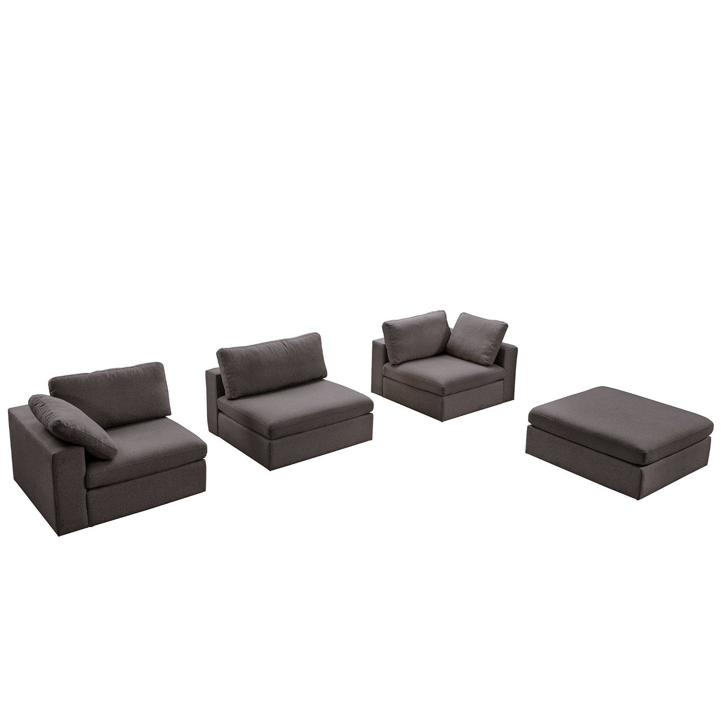 Cecilia - Modular Corner Sectional, Modern Sofa - Gray