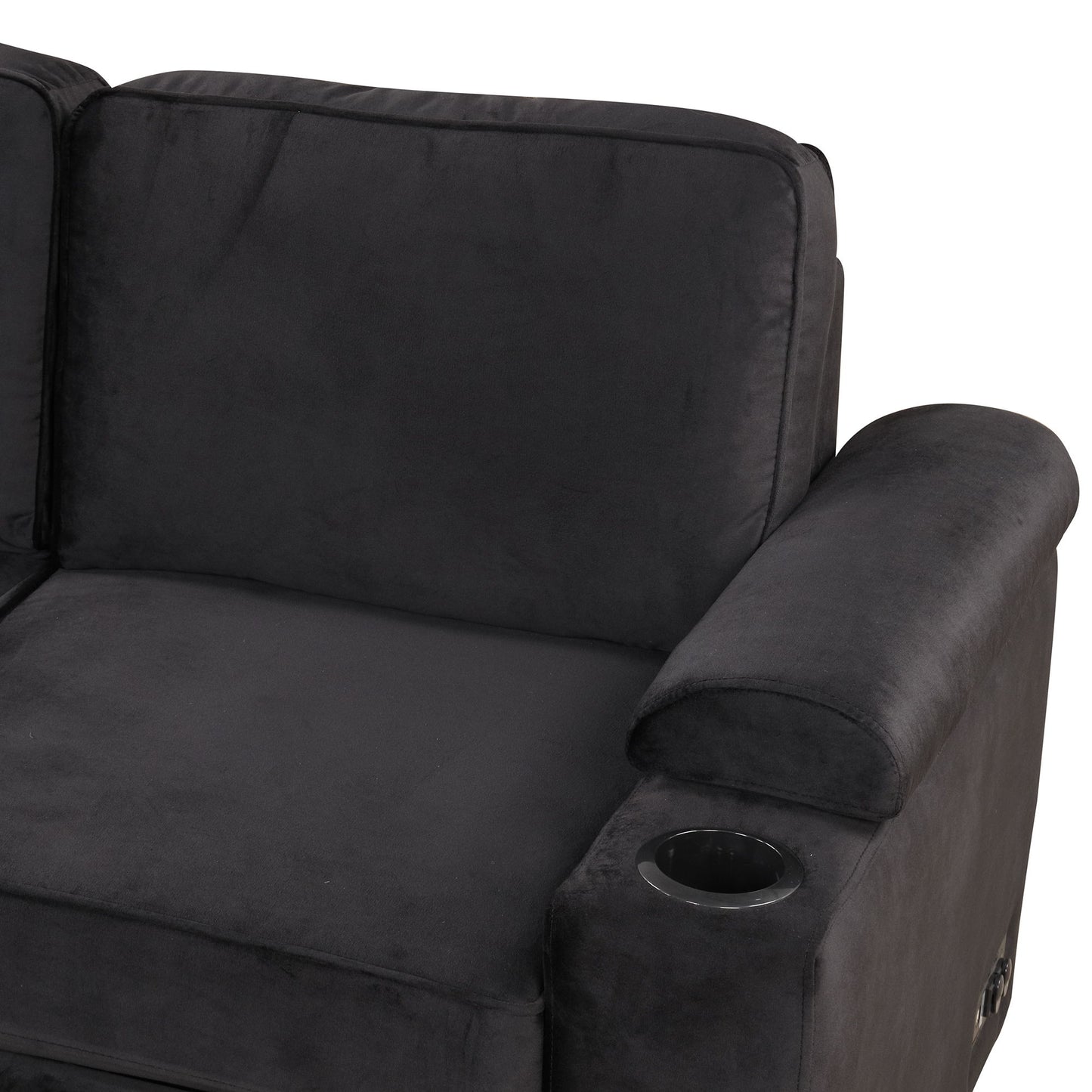 Sleeper Sofa Bed, 2 In 1 Pull Out Sofa Bed L-Shape Couch With Storage Ottoman For Living Room, Bedroom Couch And Small Apartment - Black