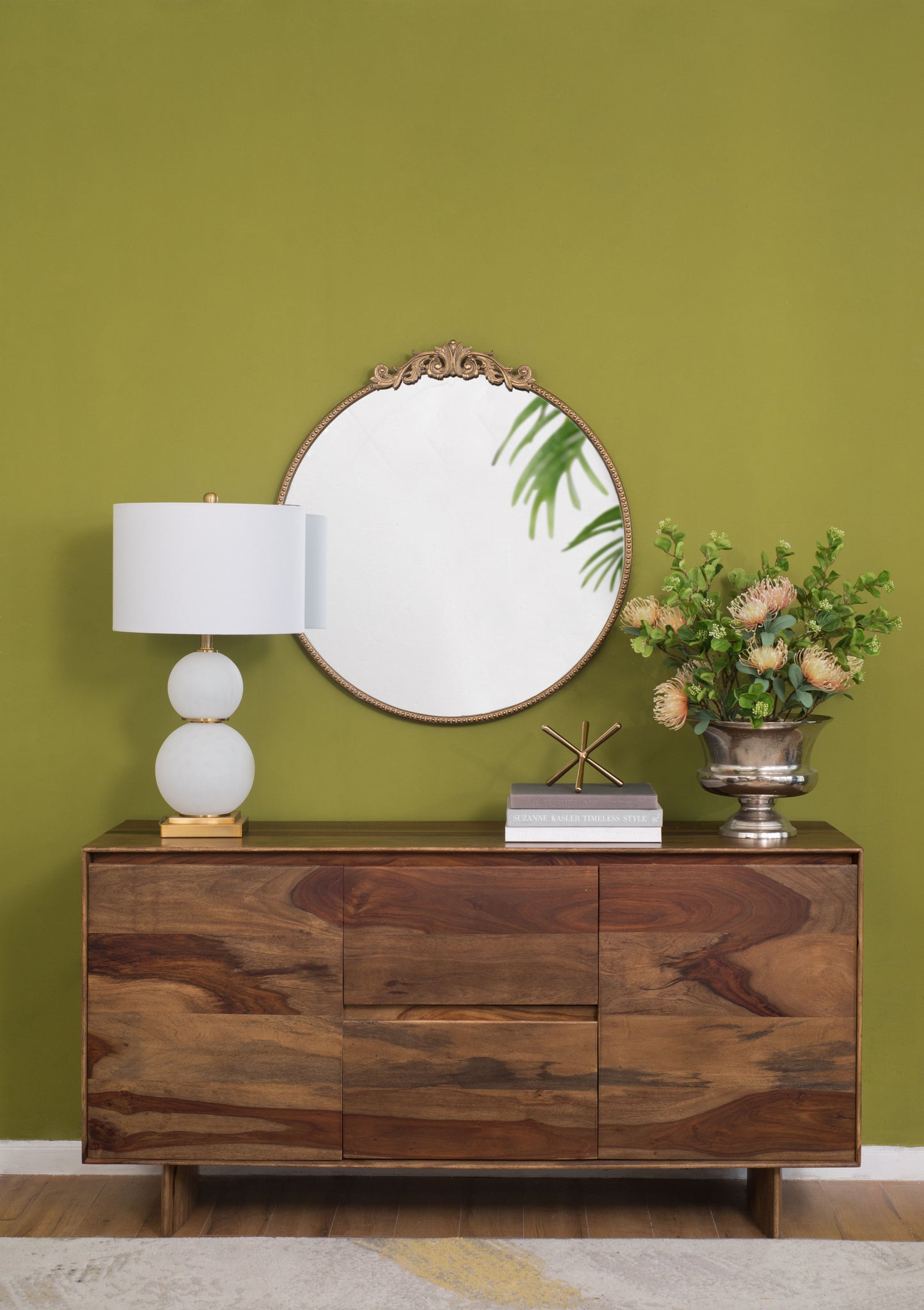 Round Wall Mounted Mirror With Metal Frame For Bathroom Living Room - Gold