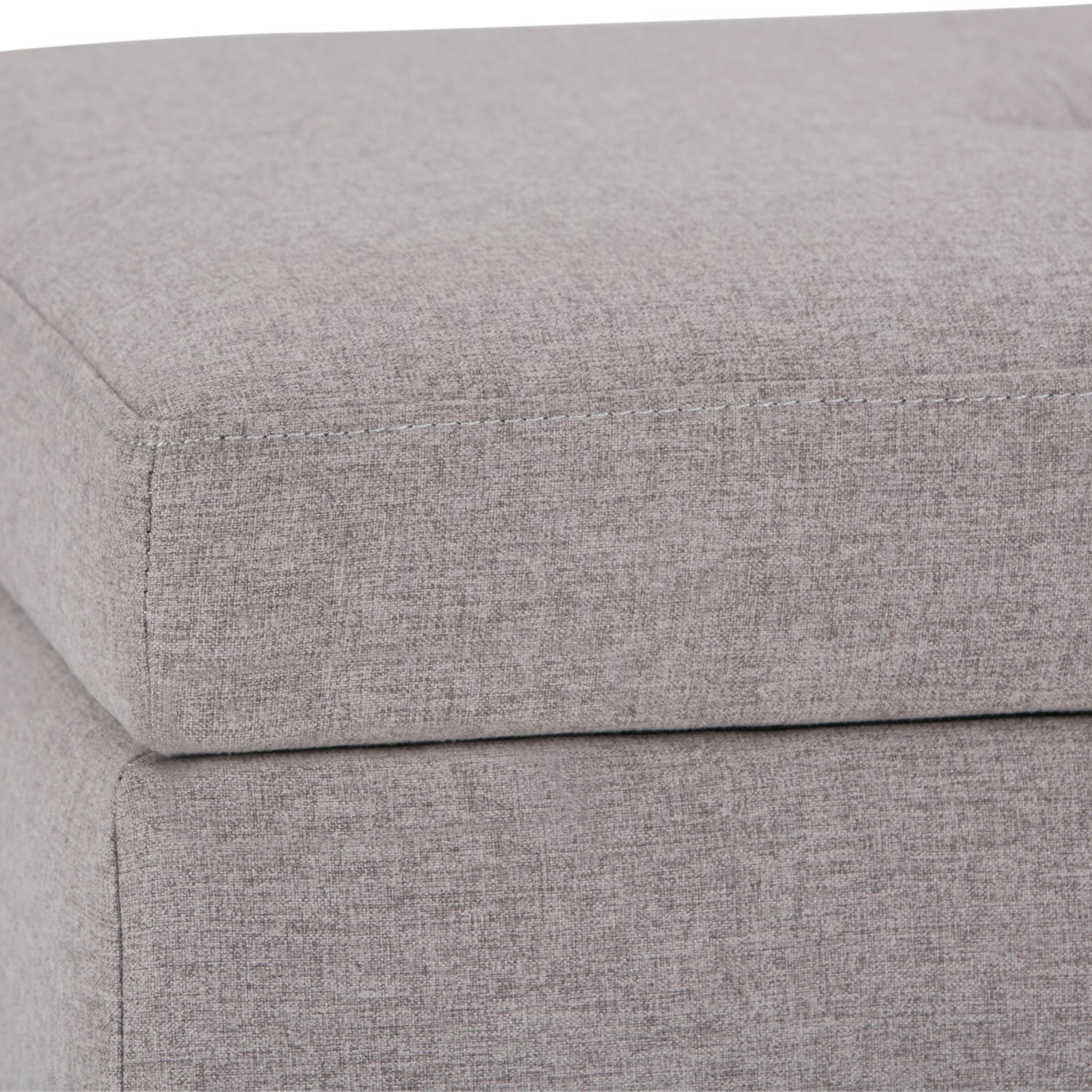Oregon - Storage Ottoman Bench With Tray - Cloud Gray