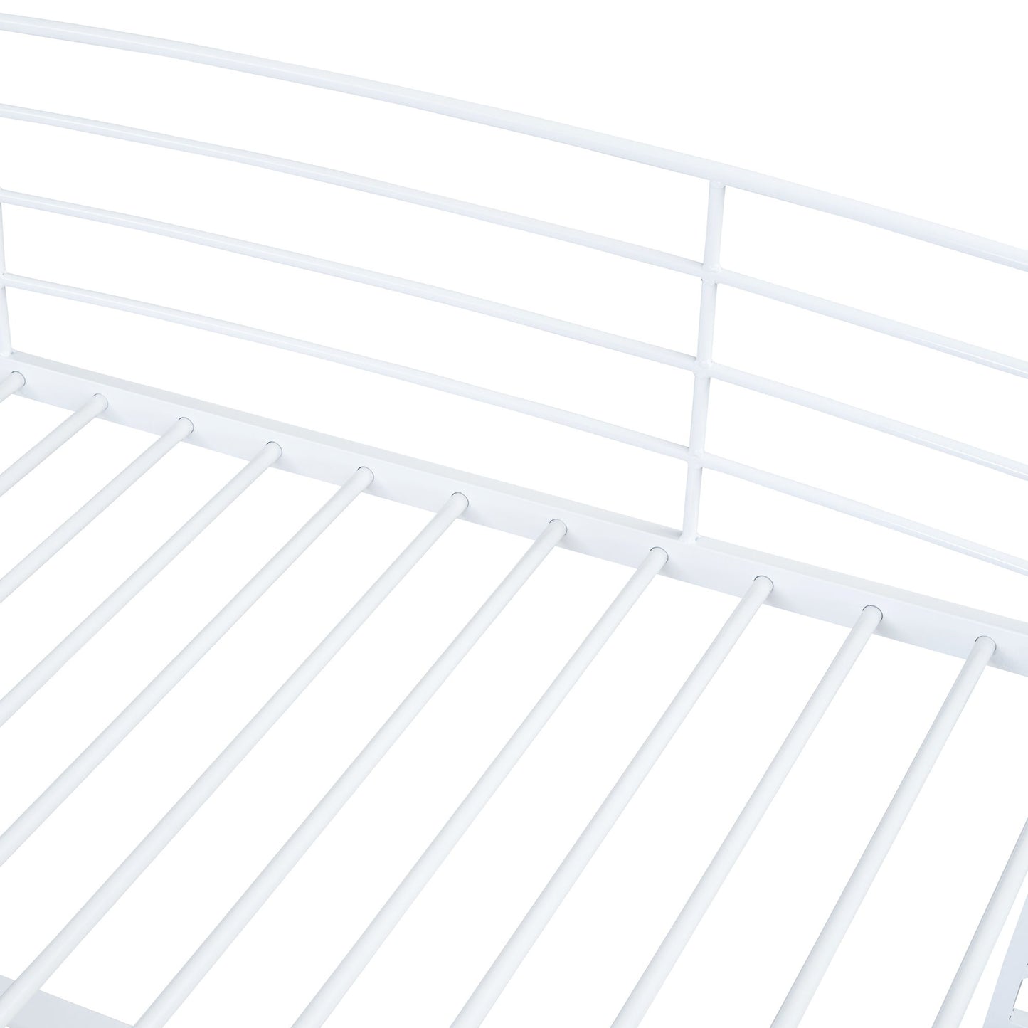 Twin Size Loft Bed With 4 Layers Of Shelves And L-Shaped Desk, Stylish Frame With A Set Of Sockets, USB Ports And And Wireless Charging - White