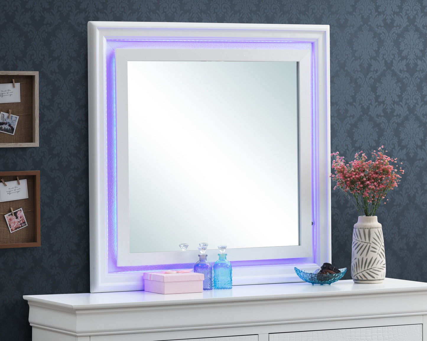 Elegant Transitional LED Mirror 2 - Silver Champagne