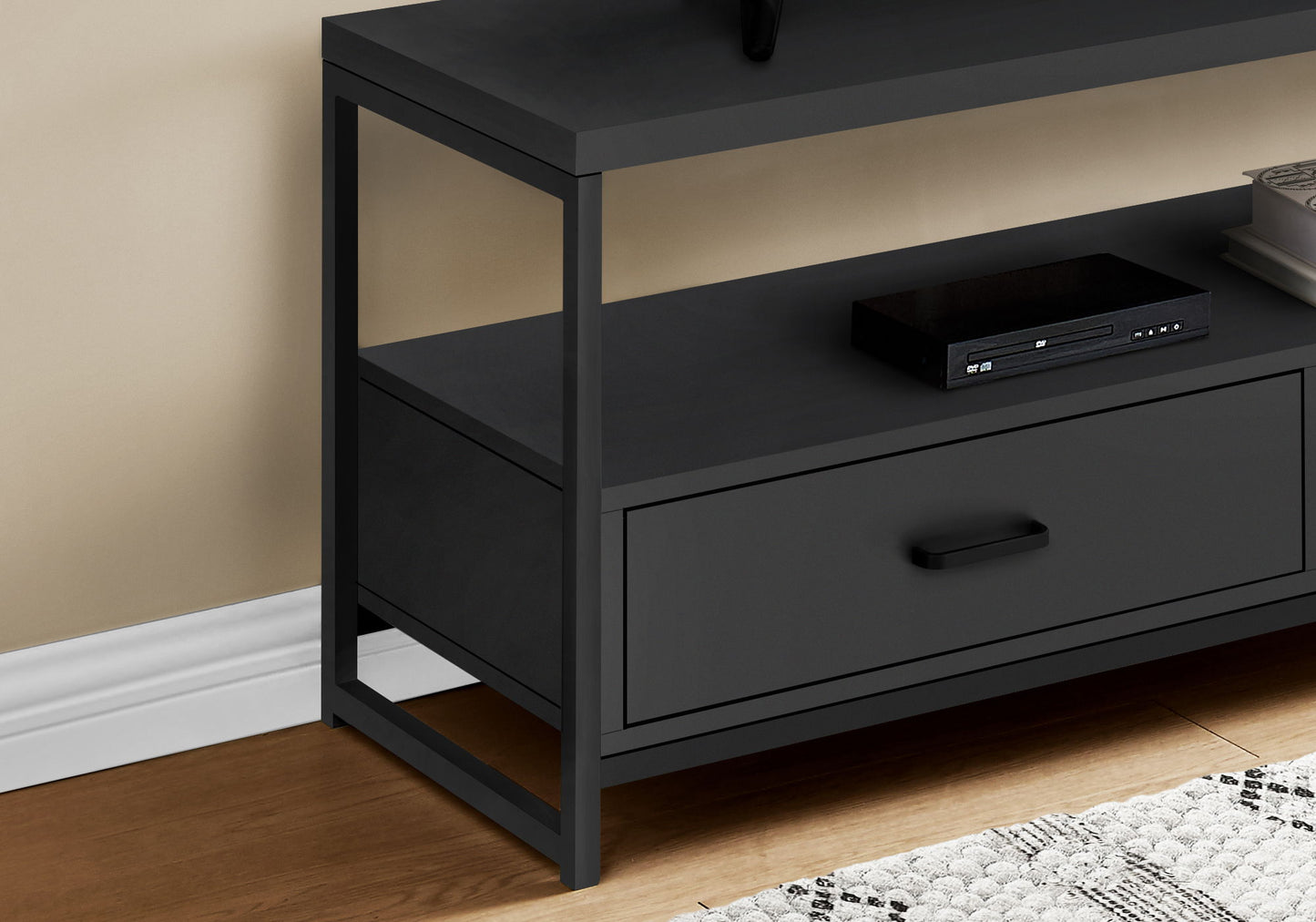 TV Stand Console Media Entertainment Center Storage Drawers For Living Room - Black