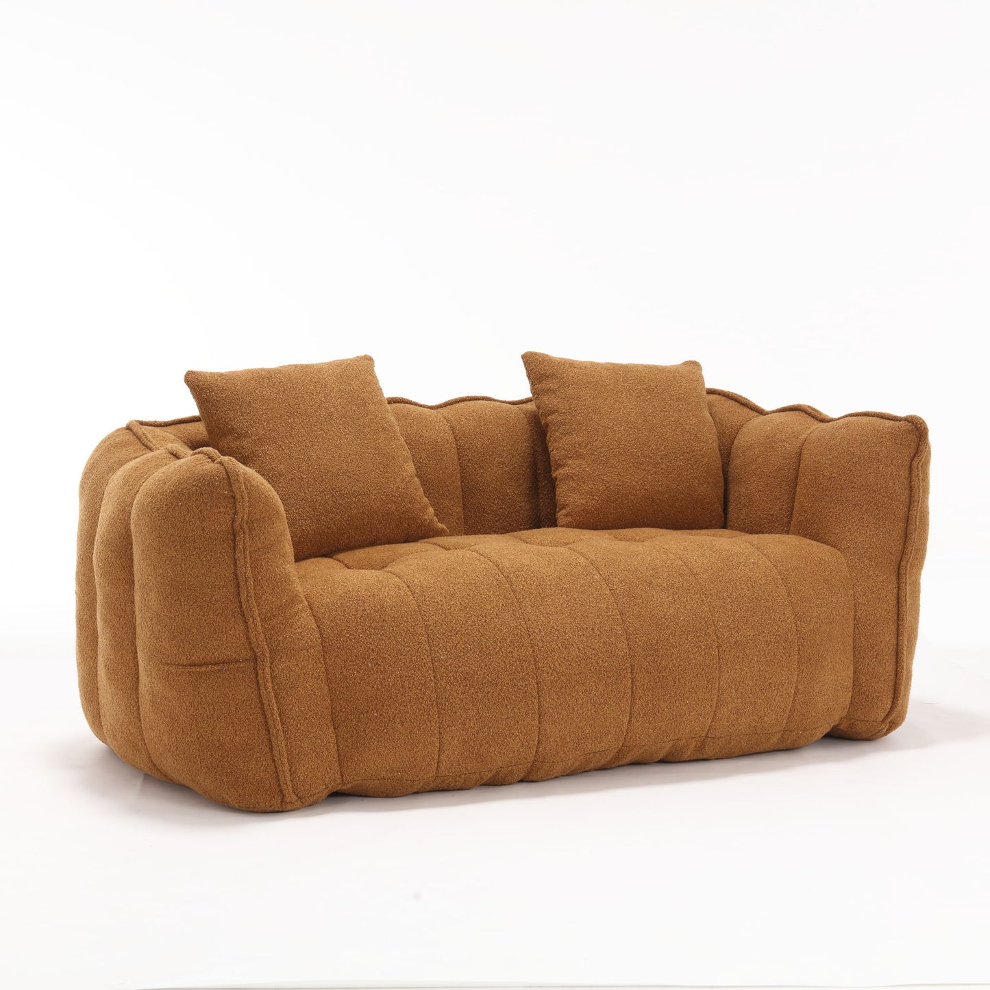 Soft Beanbag Chair With High Resilience Foam Core For Two People - Yellow