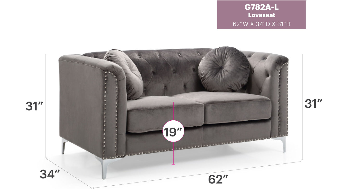 Contemporary Loveseat - Dark Gray