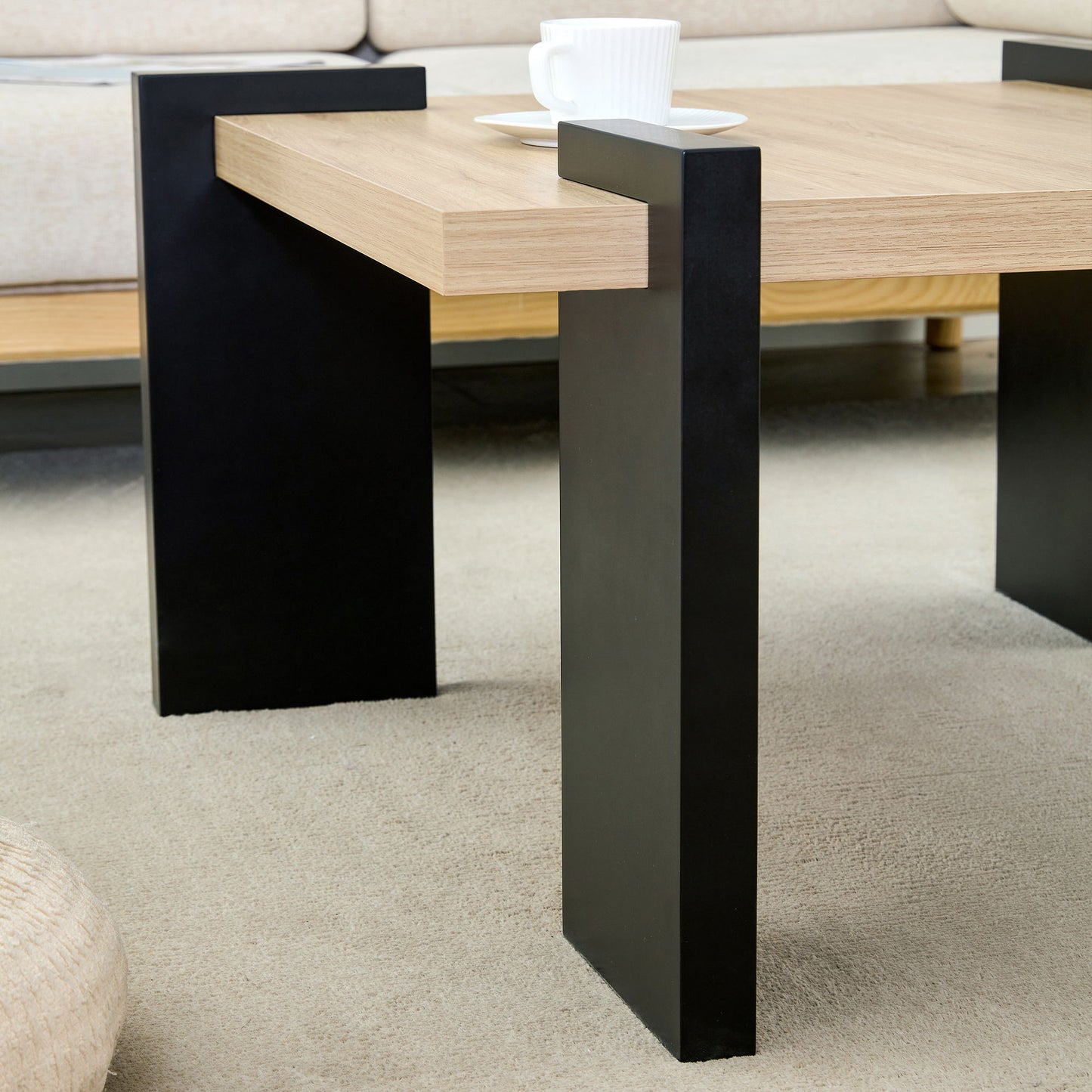 Coffee Table, Suitable For Modern Minimalist Living Rooms And Leisure Areas - Natural Wood