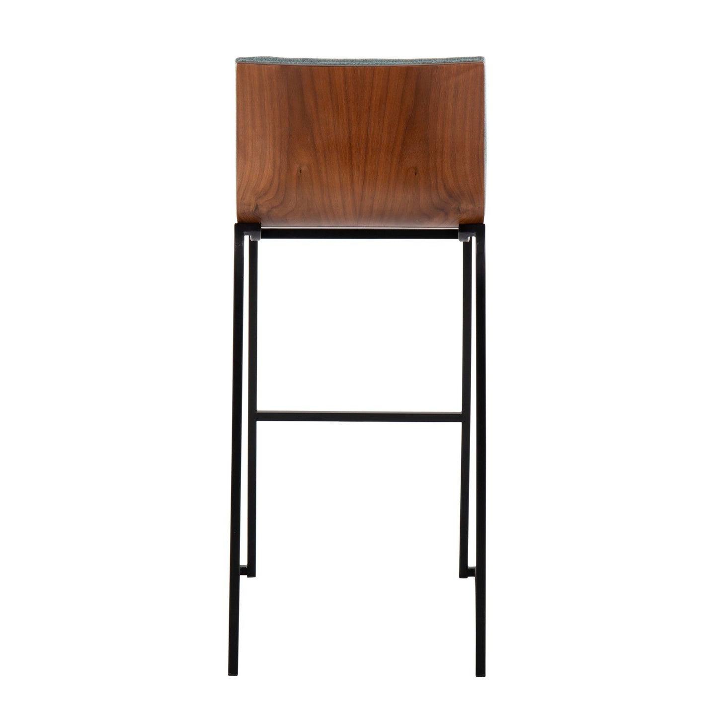 Mason Mara - Contemporary Fixed Height Barstool (Set of 2) - Black / Walnut / Green