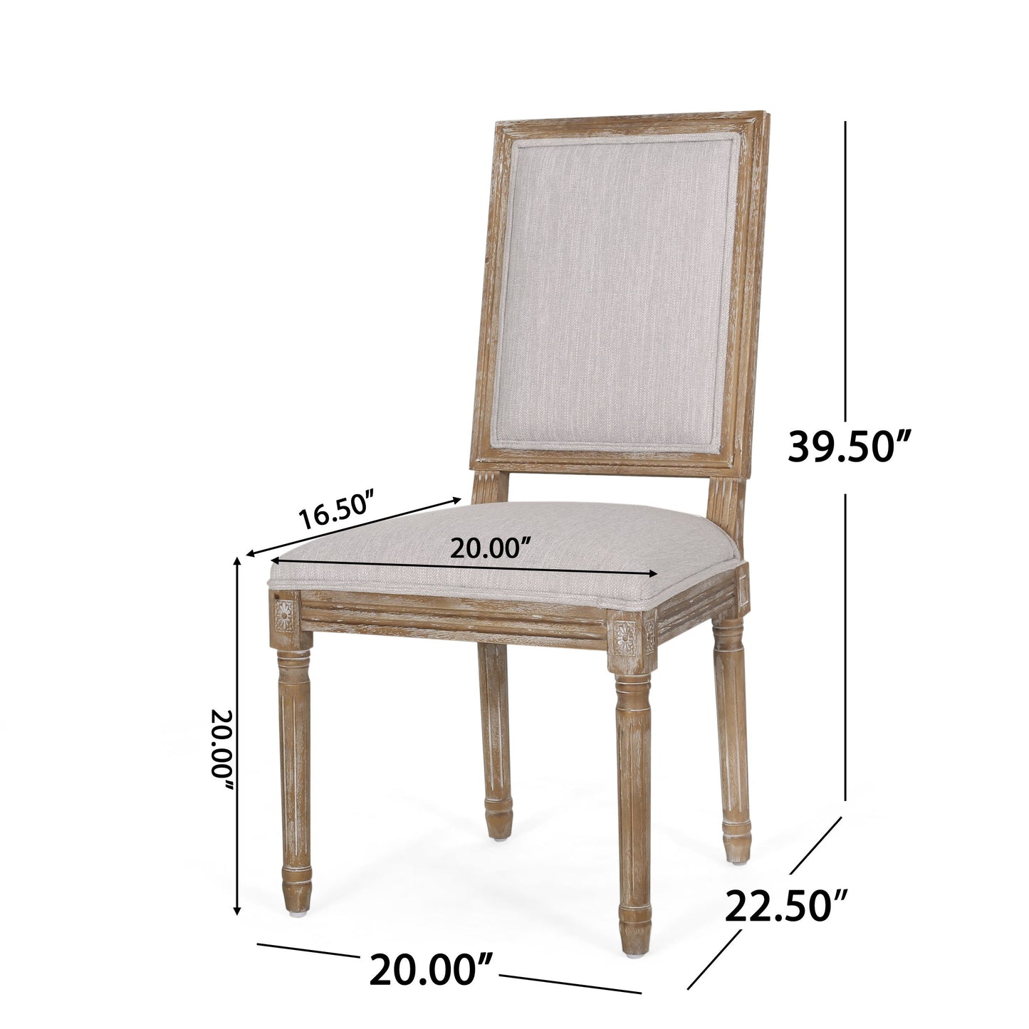 Vintage French Country Dining Chair Set With Cane Backrest, Upholstered Seats - Light Gray