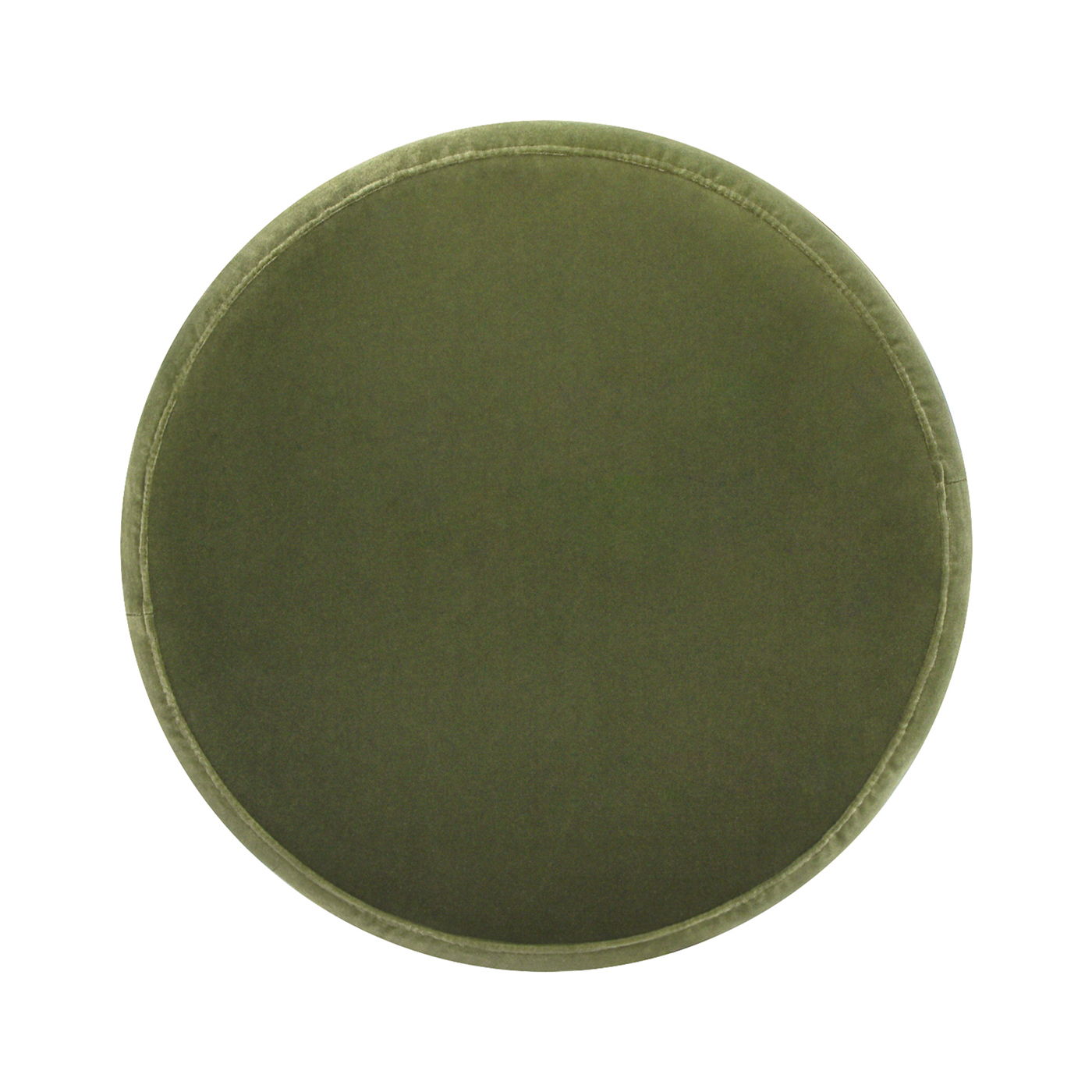 Fuji - Oversized Round Storage Ottoman - Olive Green