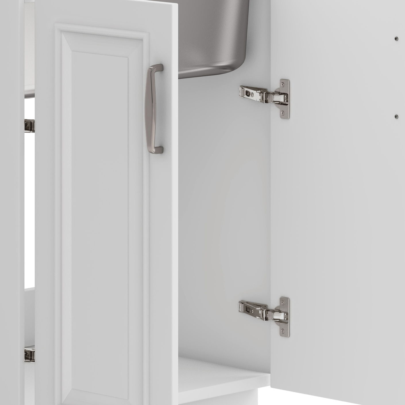 Darwin - Deluxe Laundry Cabinet With Pull-Out Faucet And Stainless Steel Sink - White