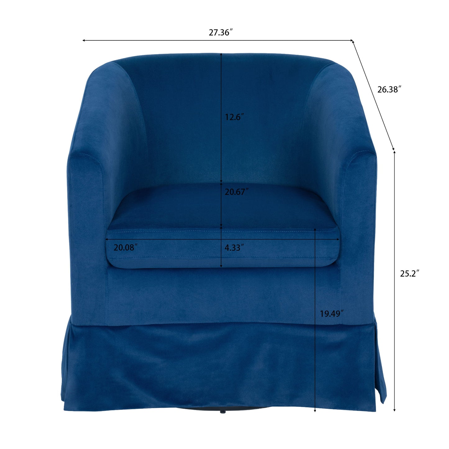 27.36" Wide Swivel Chair - Blue