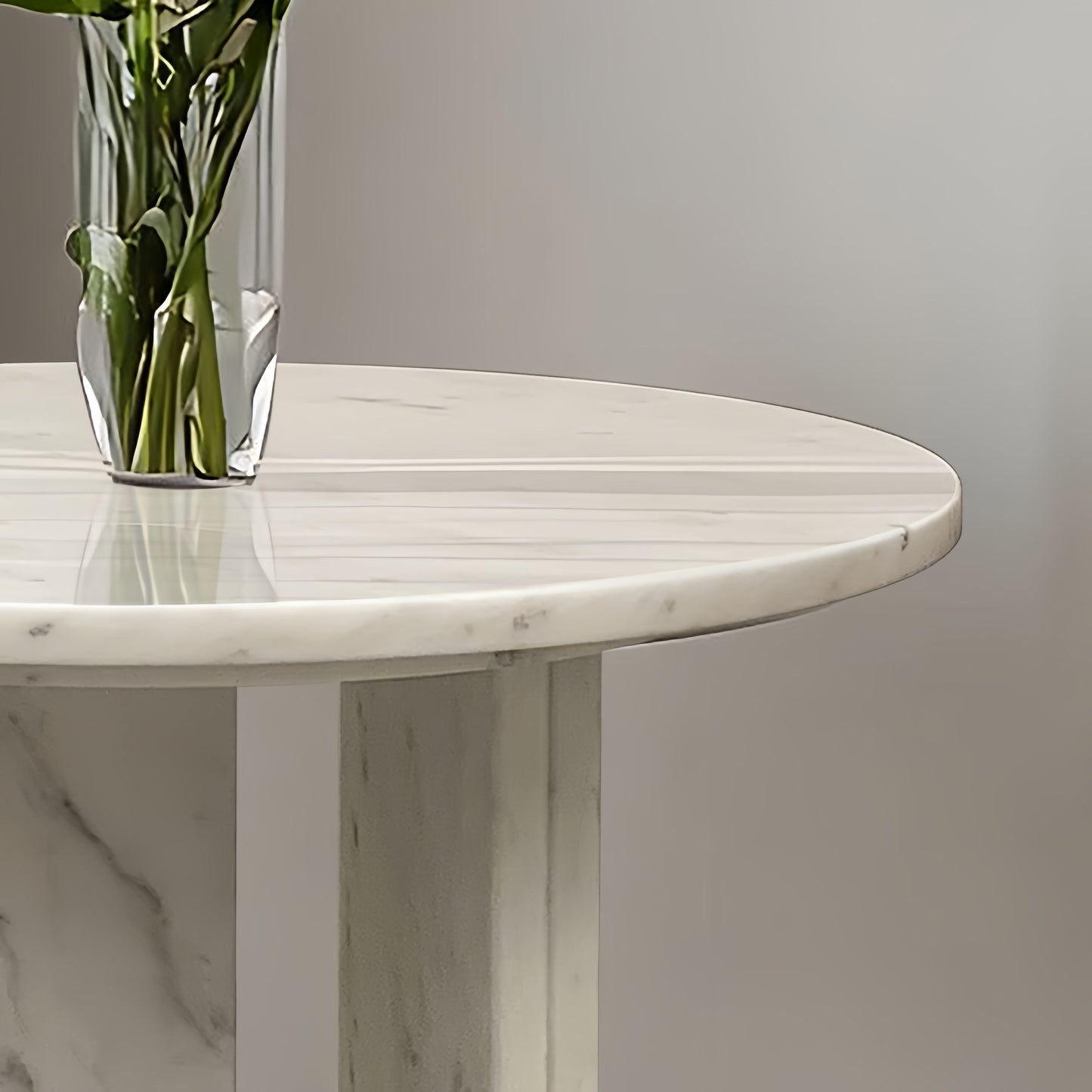 Natural Marble Coffee Table, Snow Mountain, Semi Polished Surface - White