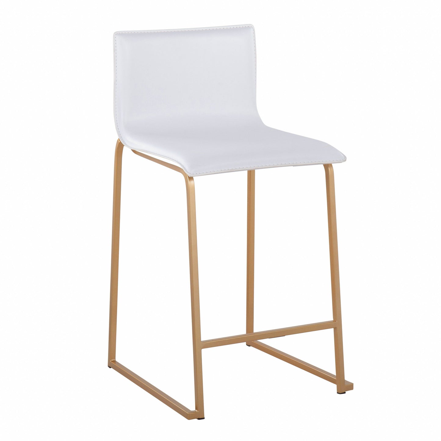 Mara - Contemporary Counter Stool (Set of 2) - Gold / White