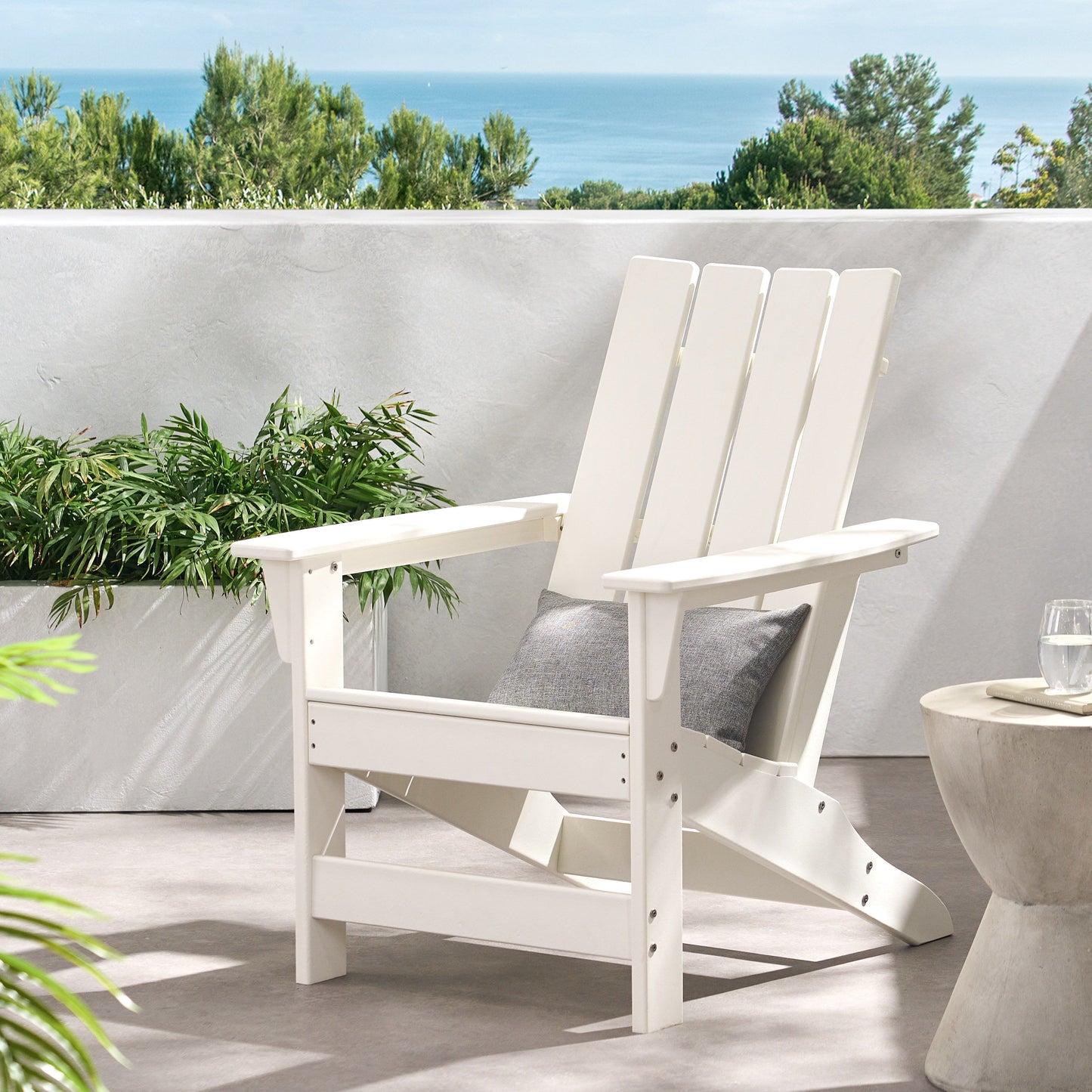 Enigmara - Outdoor High Density Resin Adirondack Chair - White