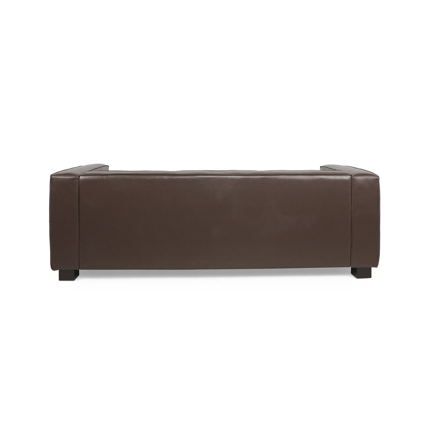 Contemporary 3 Seater Sofa With Tuxedo Design - Dark Brown