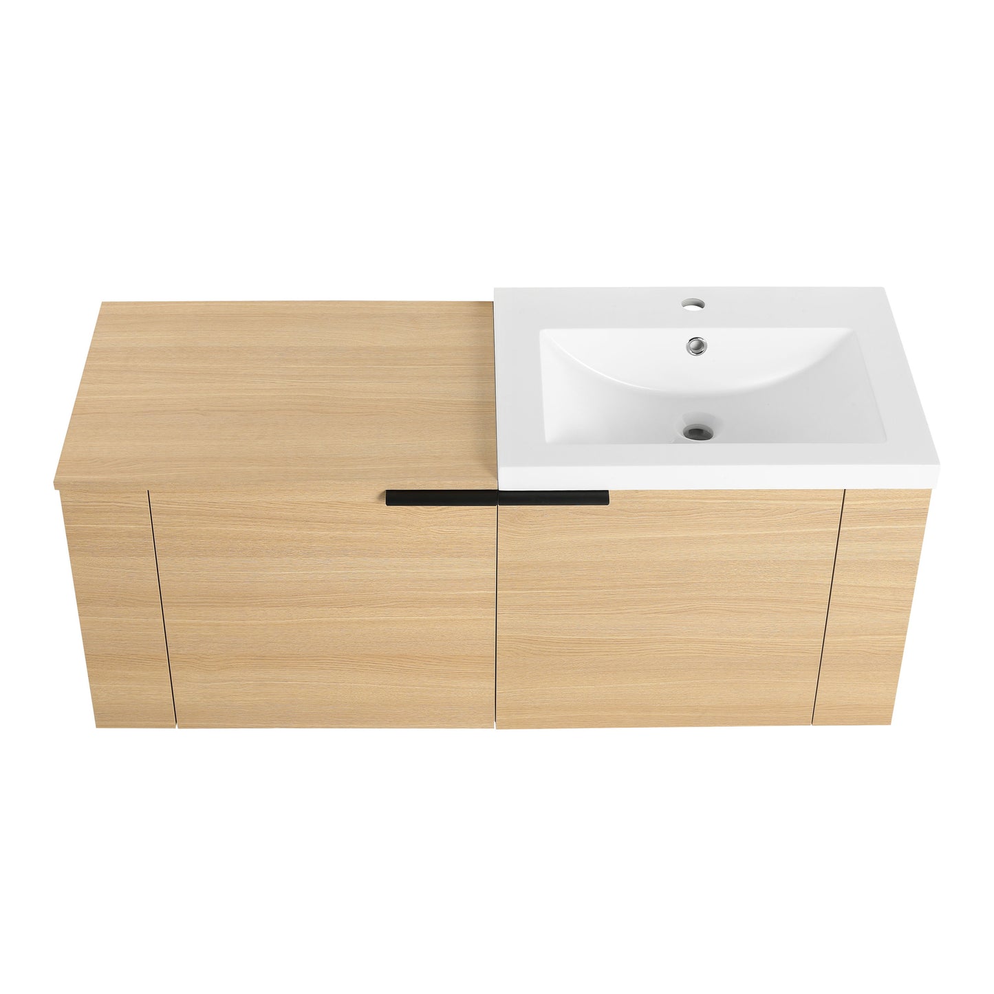 Modern Bathroom Vanity Sink Combo With Ample Storage - Oak