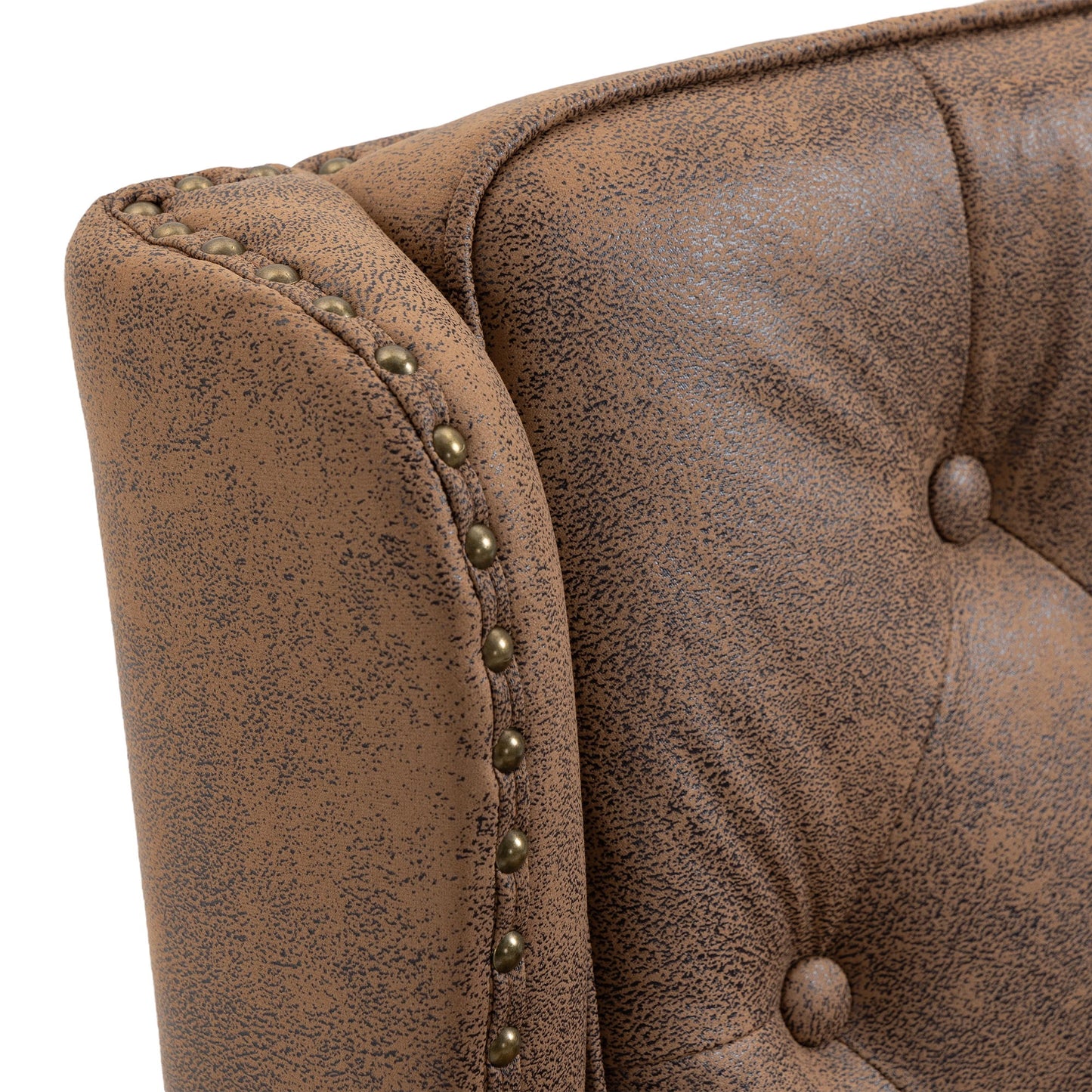 Modern Wood Frame Armchair With Sturdy Wood Legs And Microsuede Upholstery For Living Room