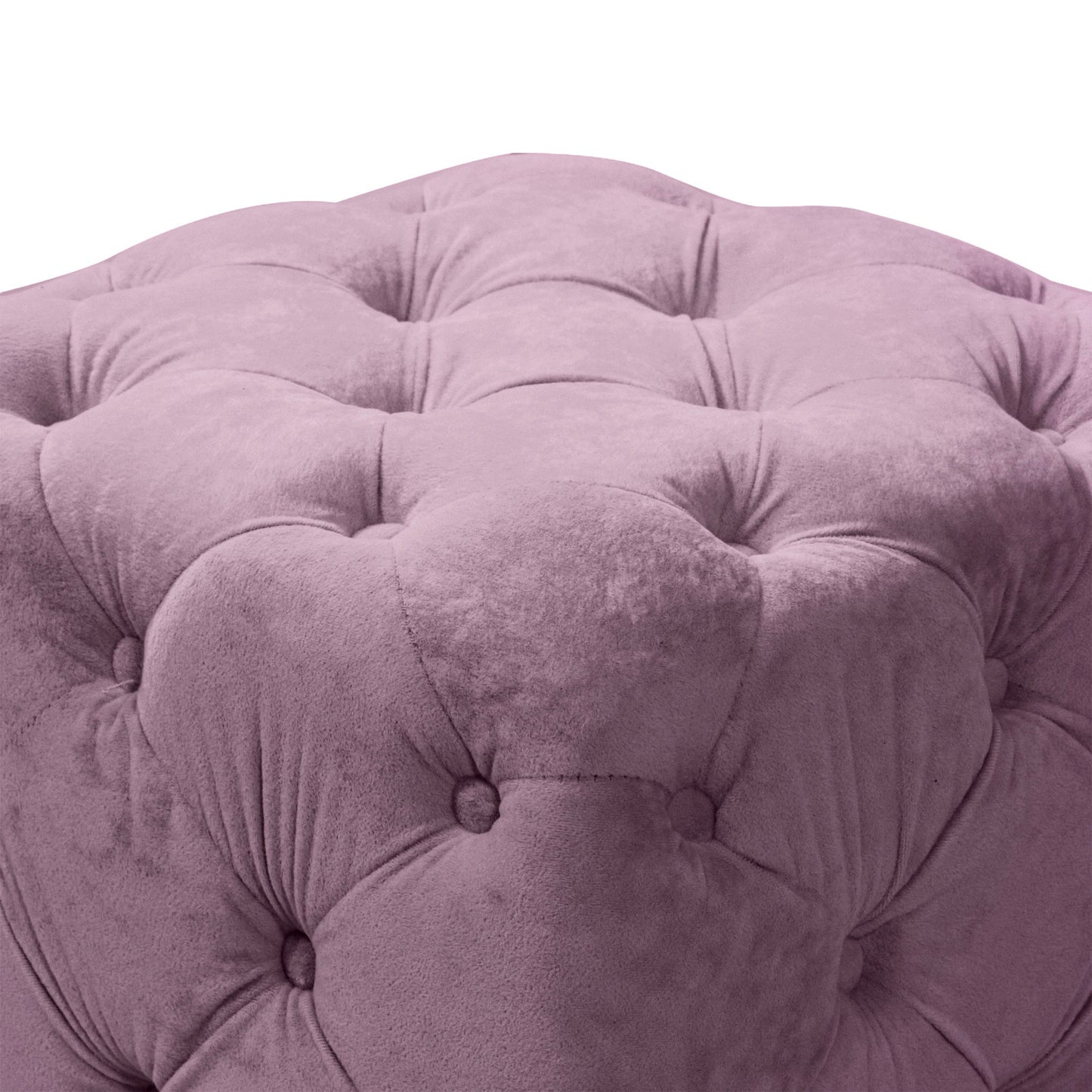 Modern Velvet Upholstered Ottoman, Exquisite Small End Table, Soft Foot Stool, Dressing Makeup Chair, Comfortable Seat For Living Room, Bedroom, Entrance - Purple
