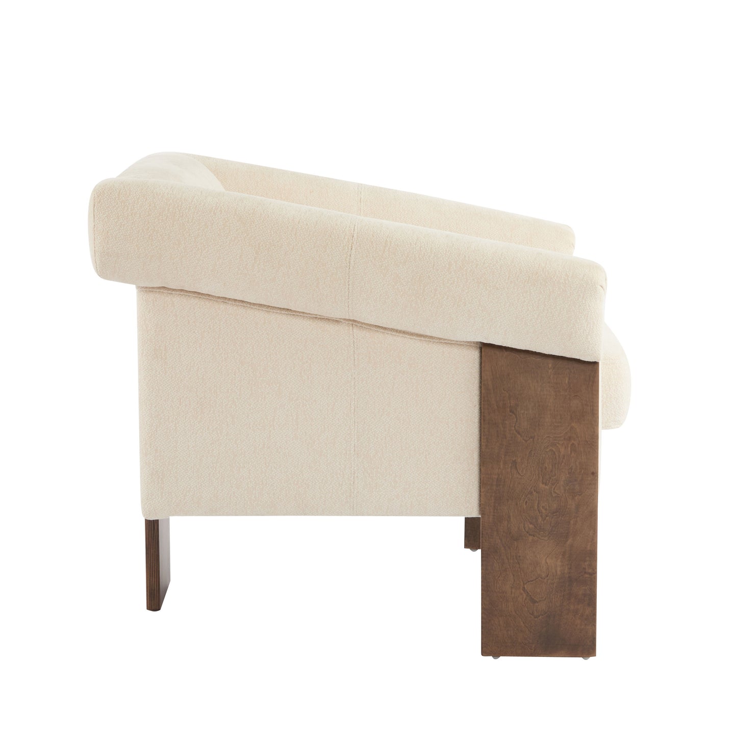 Sierra - Vintage Modern Accent Chair With Deep Cushions And Wide Armrests - Beige