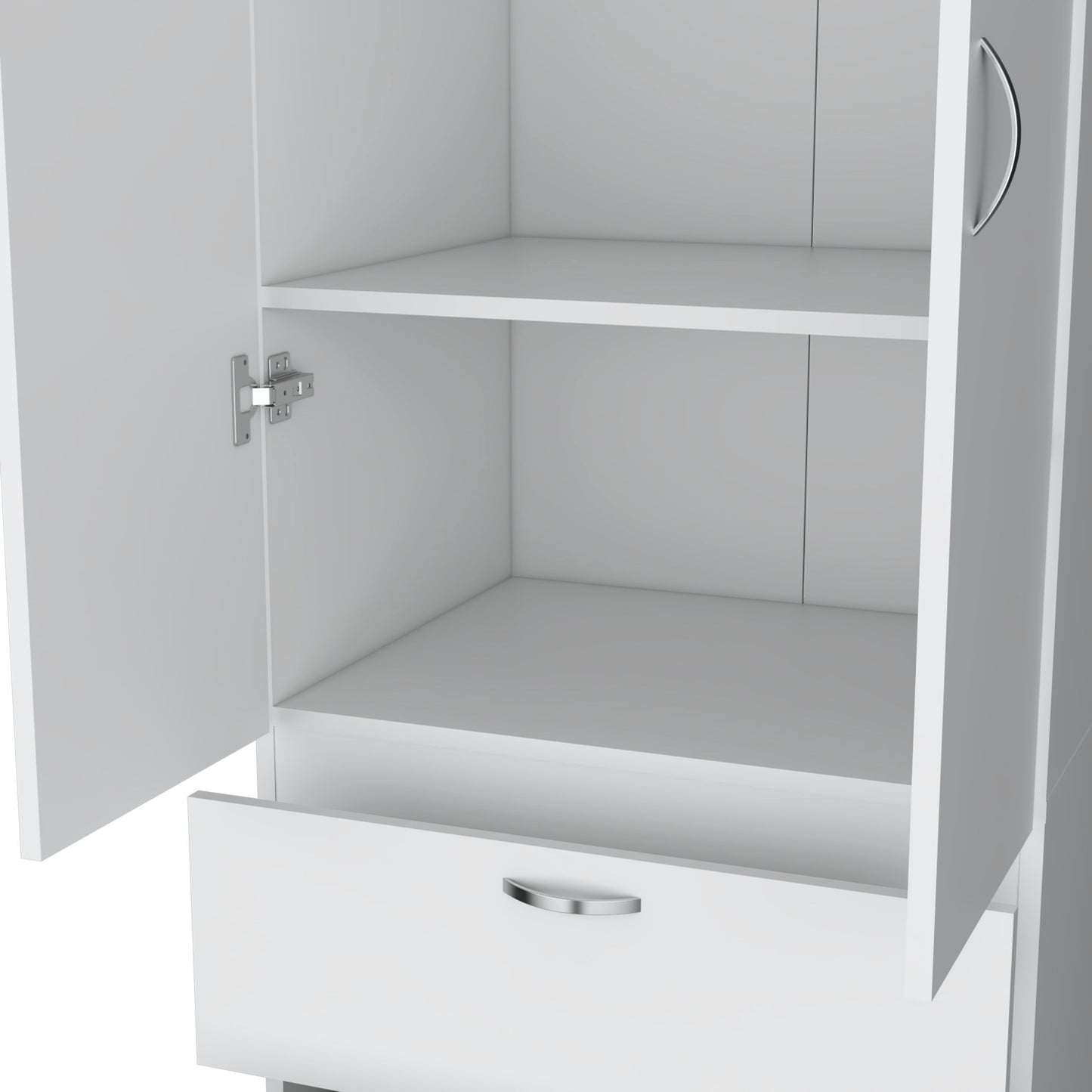 Armoire Wardrove, Hanging Rod, 2 Drawers, 1 Shelf - White