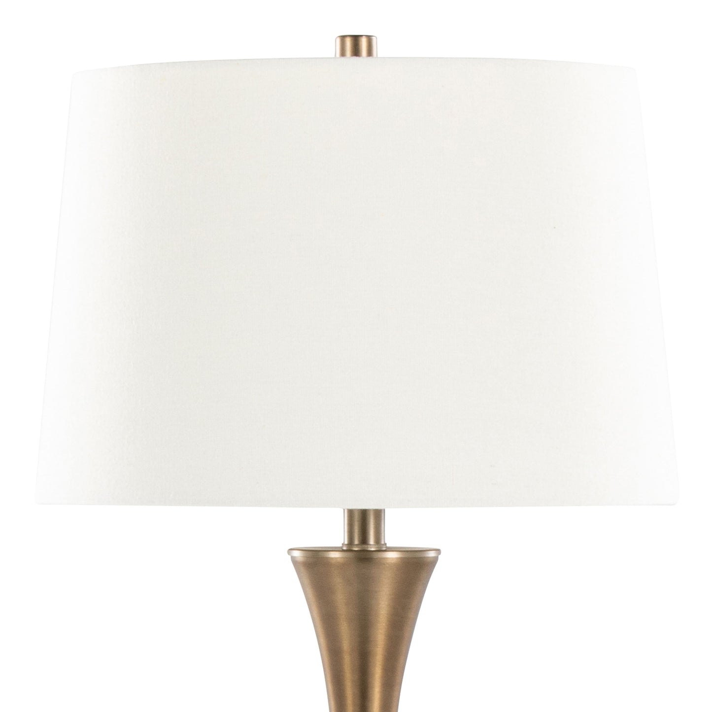 Lenuxe - Contemporary Table Lamp (Set of 2) - Matte Golden Bronze / Off White